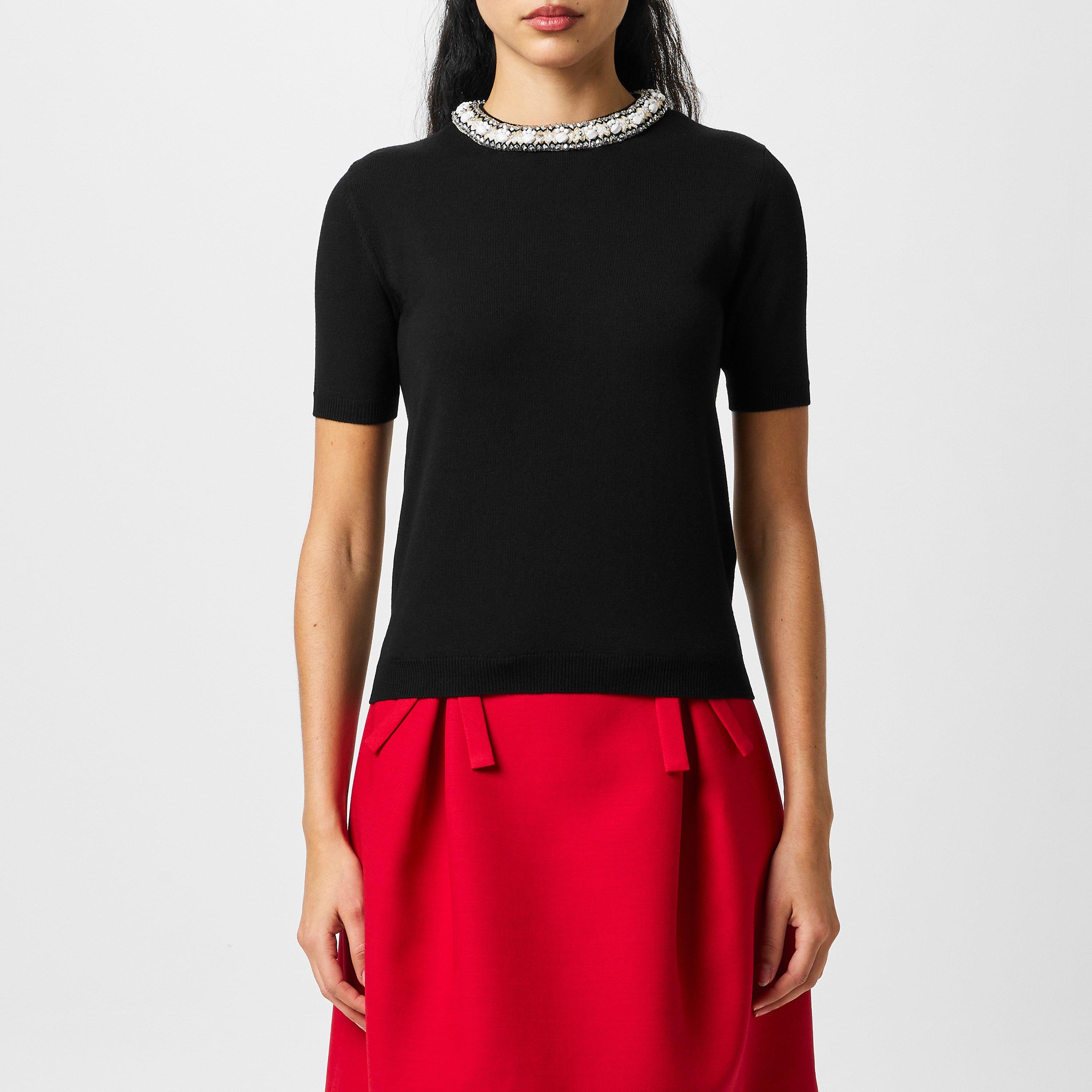 Nero - Valentino - Embellished Knitted Top - 1