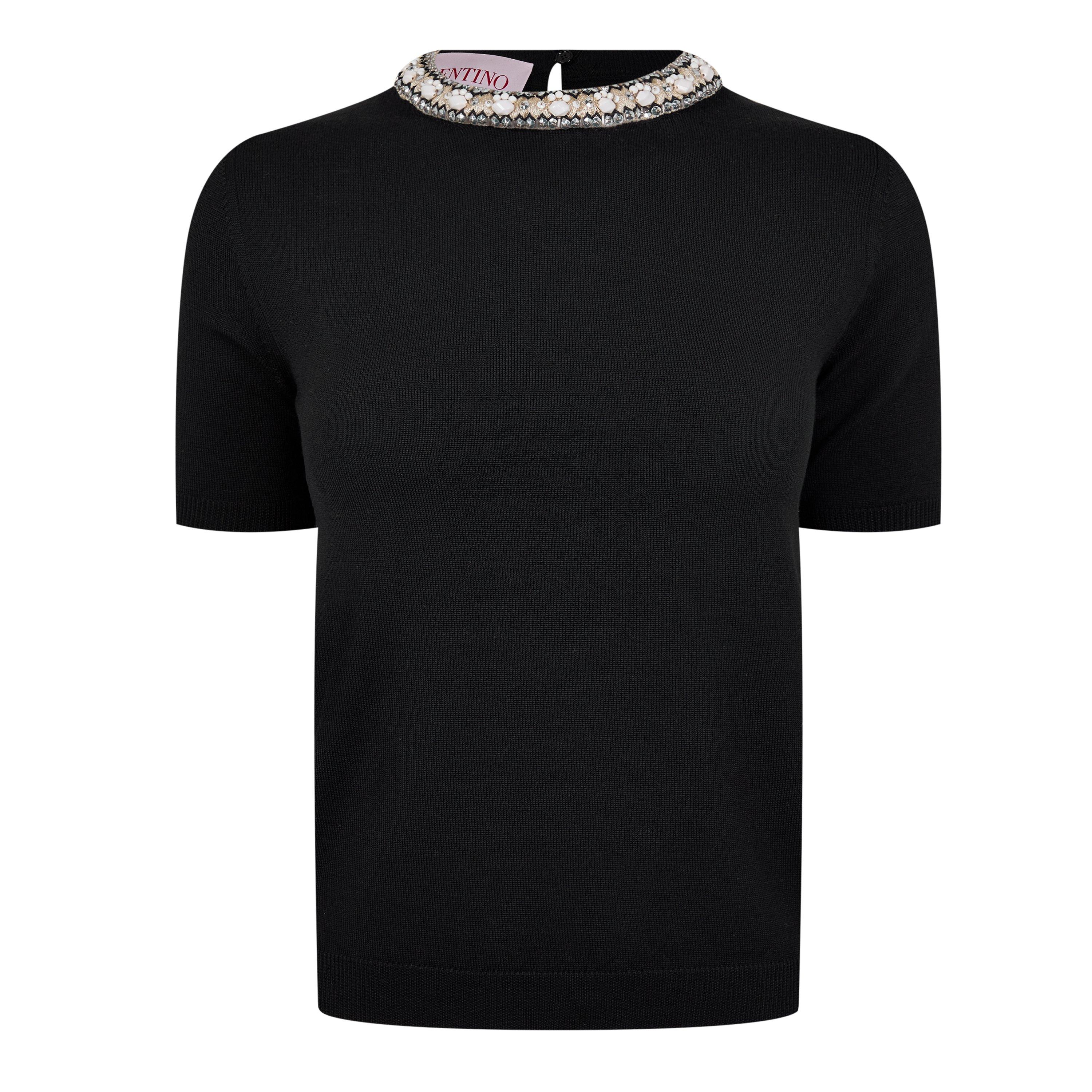 Nero - Valentino - Embellished Knitted Top - 1