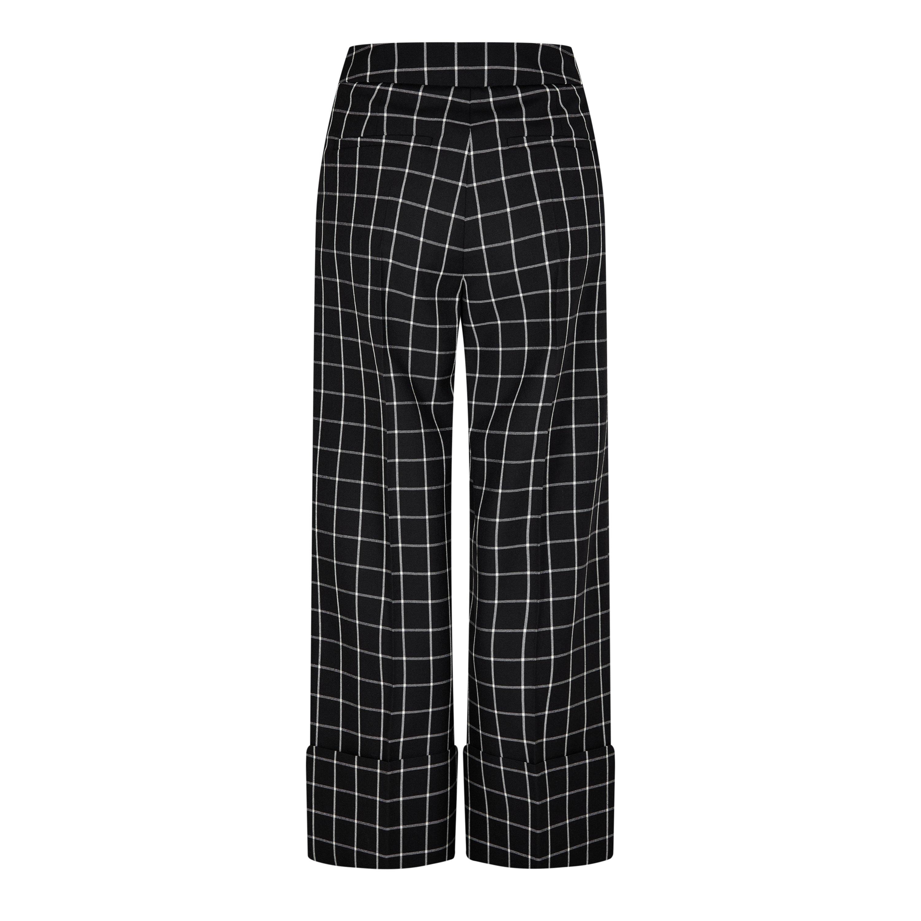 Nero/Avorio - Valentino - Women's High-Rise Wide Leg Trousers - 2