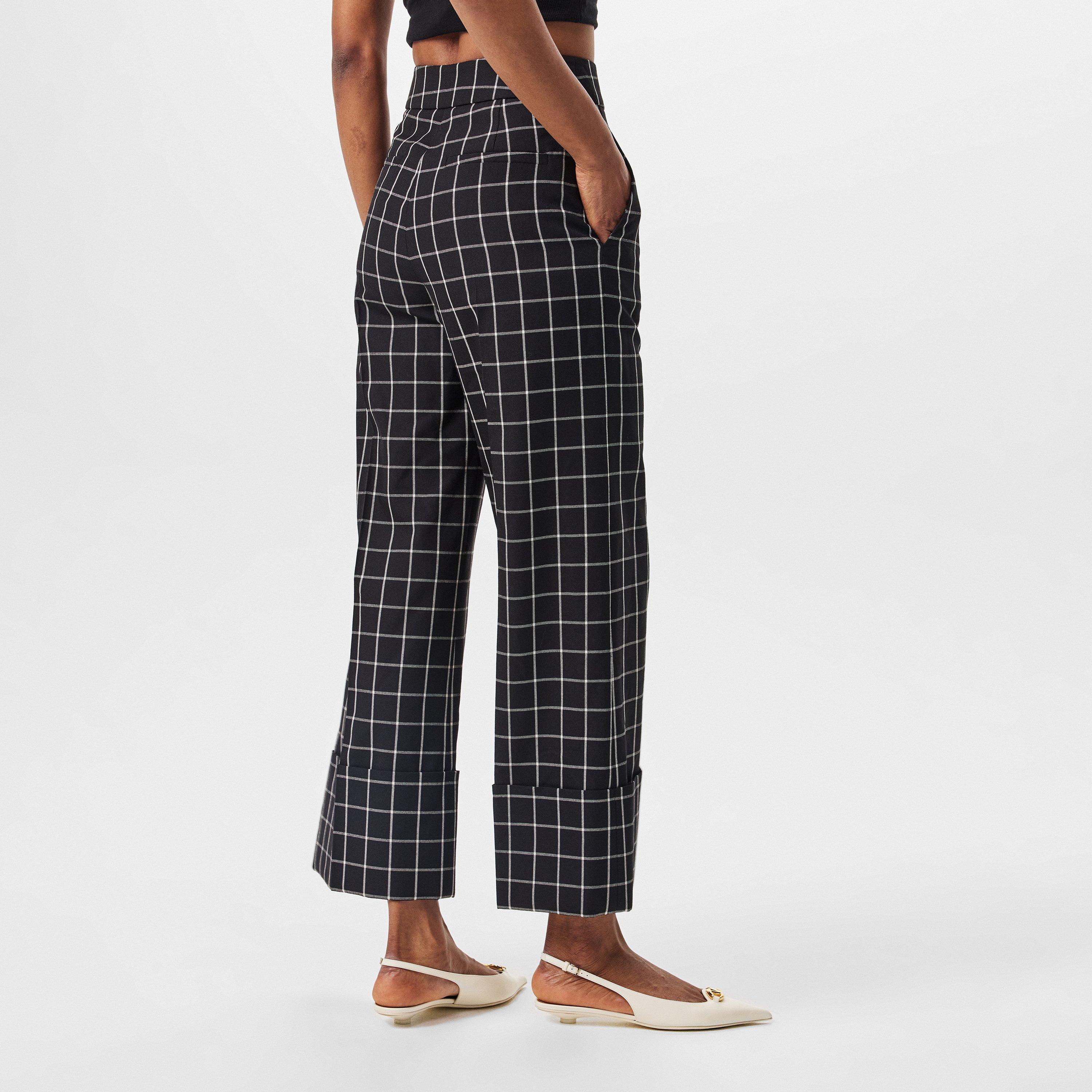 Nero/Avorio - Valentino - Women's High-Rise Wide Leg Trousers - 4