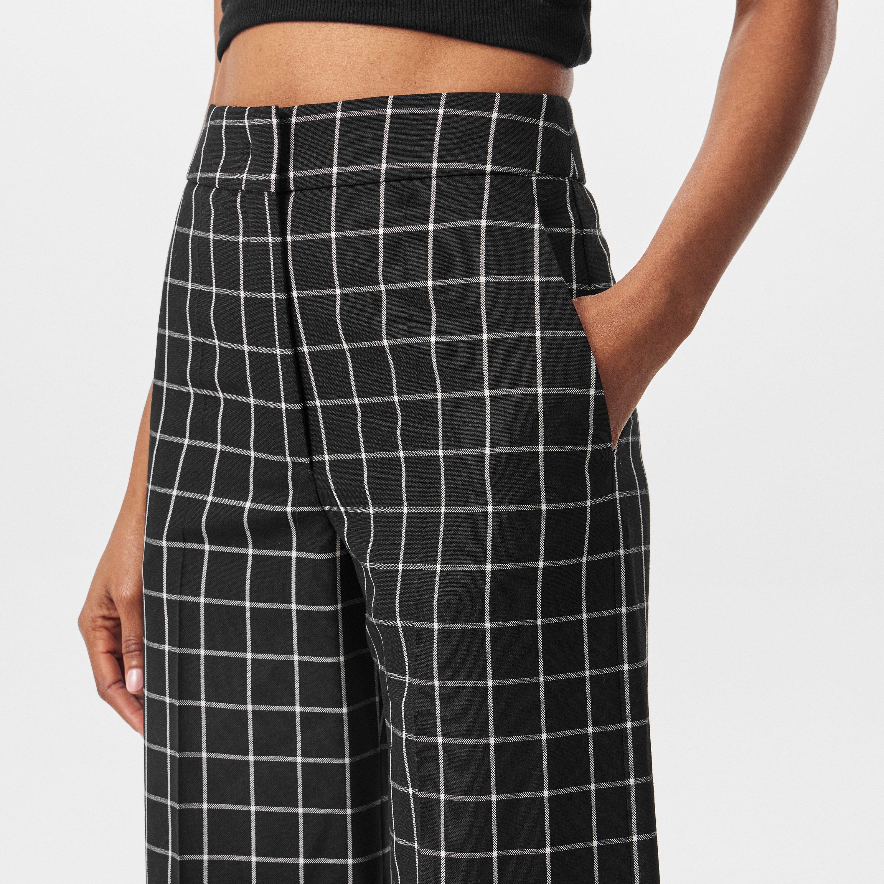 Nero/Avorio - Valentino - Women's High-Rise Wide Leg Trousers - 5