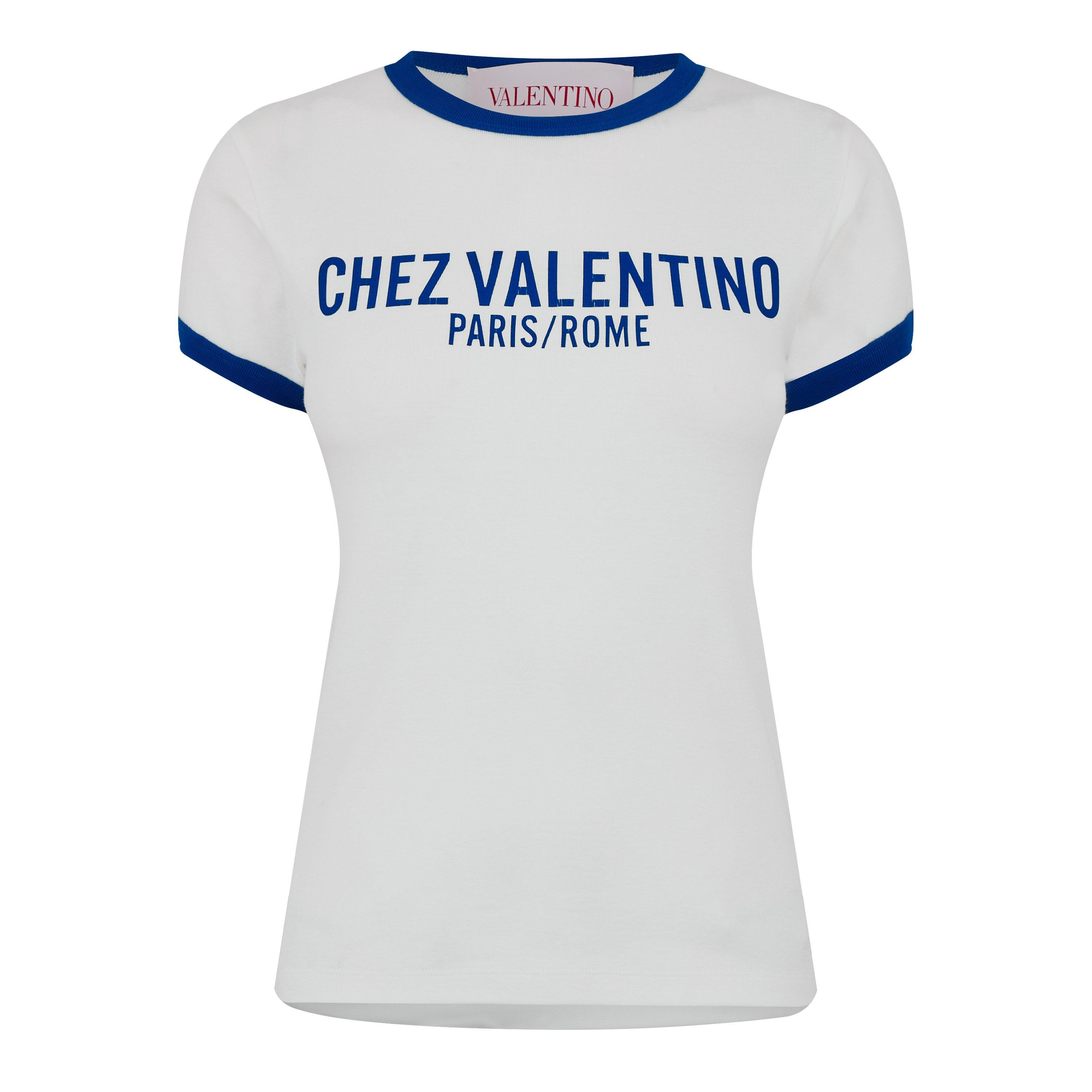 Avorio/Blue - Valentino - Women's Logo T-Shirt - 1