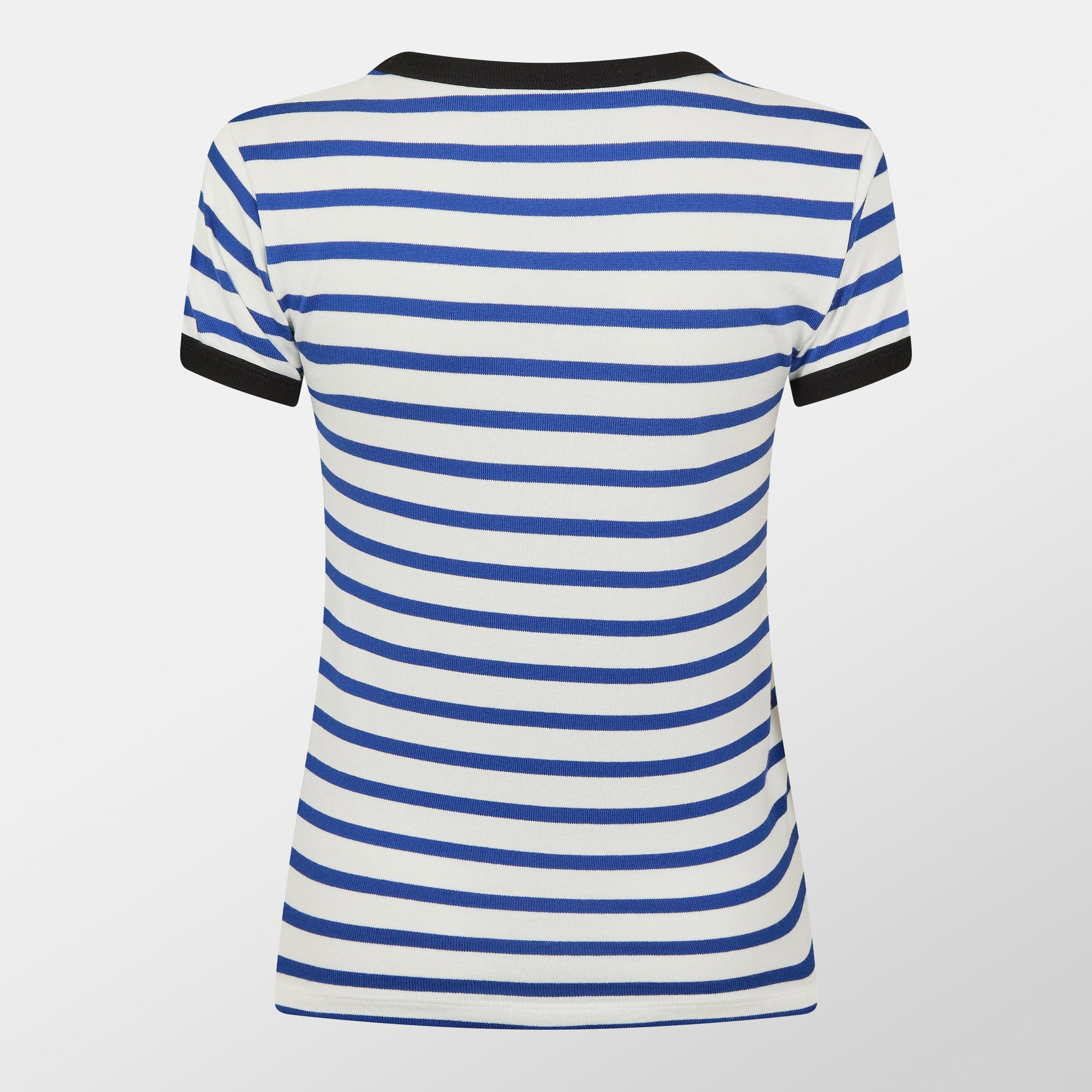 Avorio/Blue - Valentino - Striped Logo T-Shirt - 6