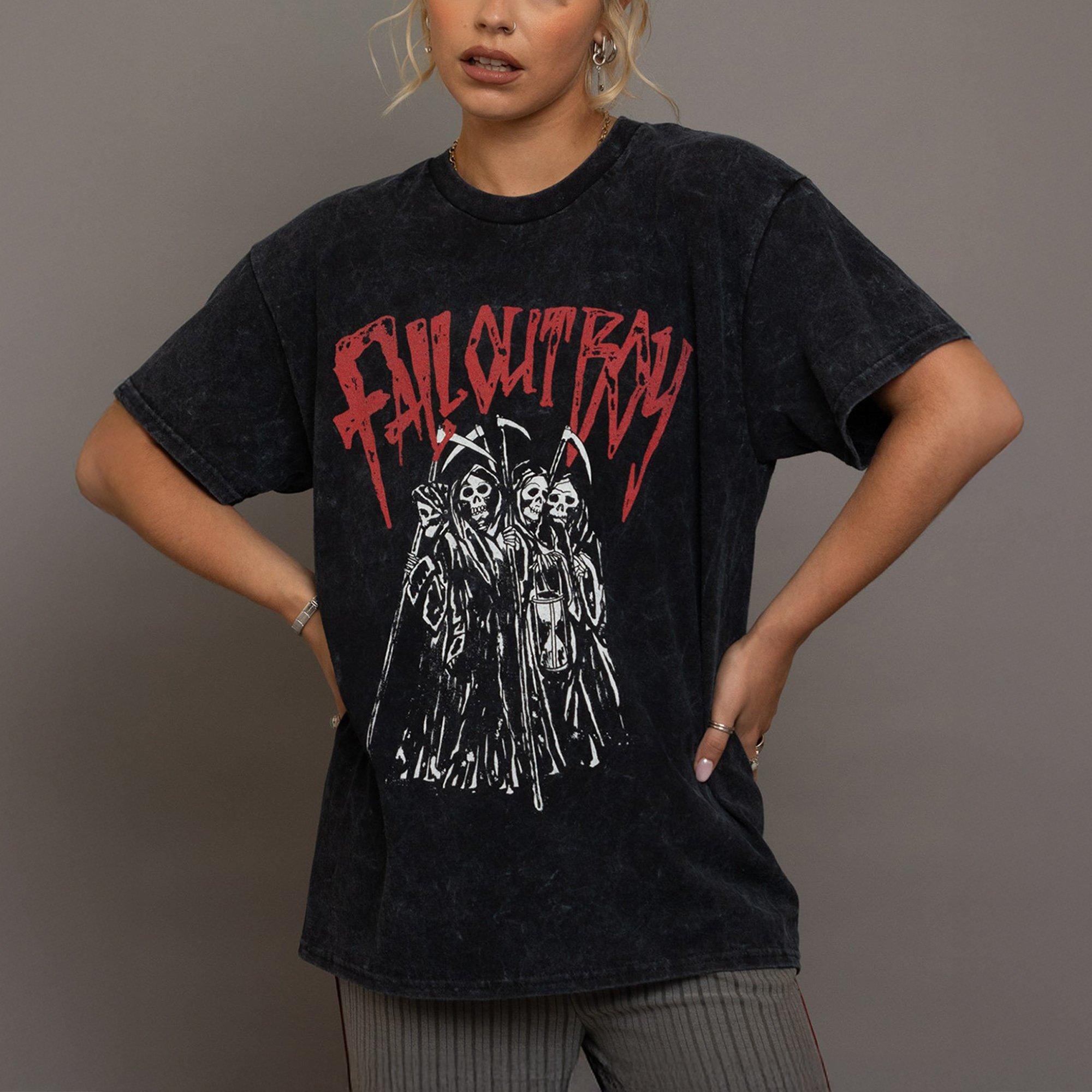 BLACK SNOW WASH - Daisy Street - Fall Out Boy Reapers Black Vintage T-shirt - 1