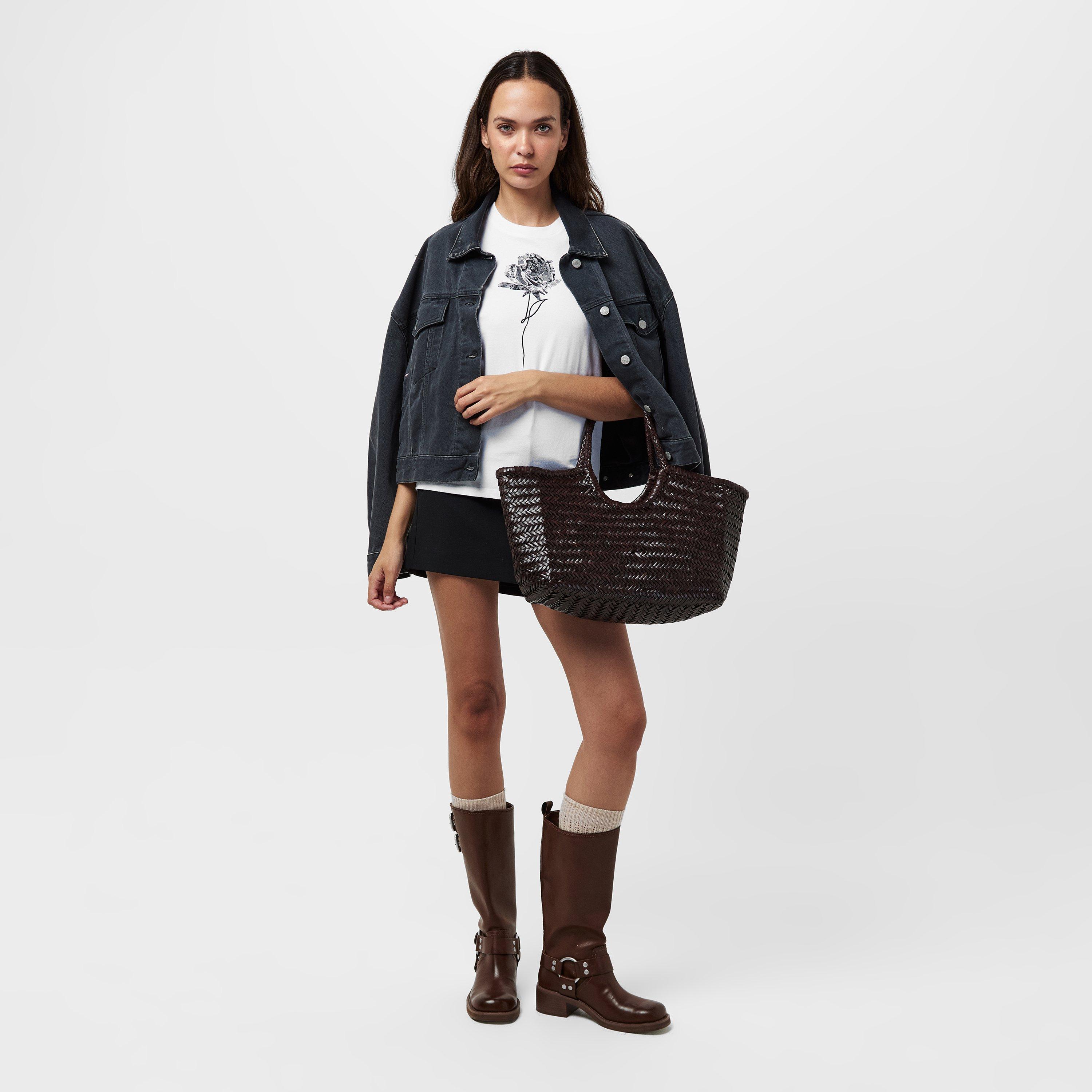 Linen White - French Connection - Women's Rose Graphic Regular Fit T-Shirt - 6