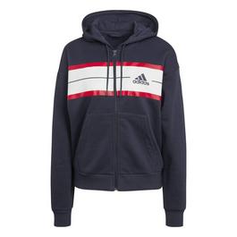 adidas adidas Essentials Pinstripe Block Fleece Full-Zip Loose F Hoody Womens