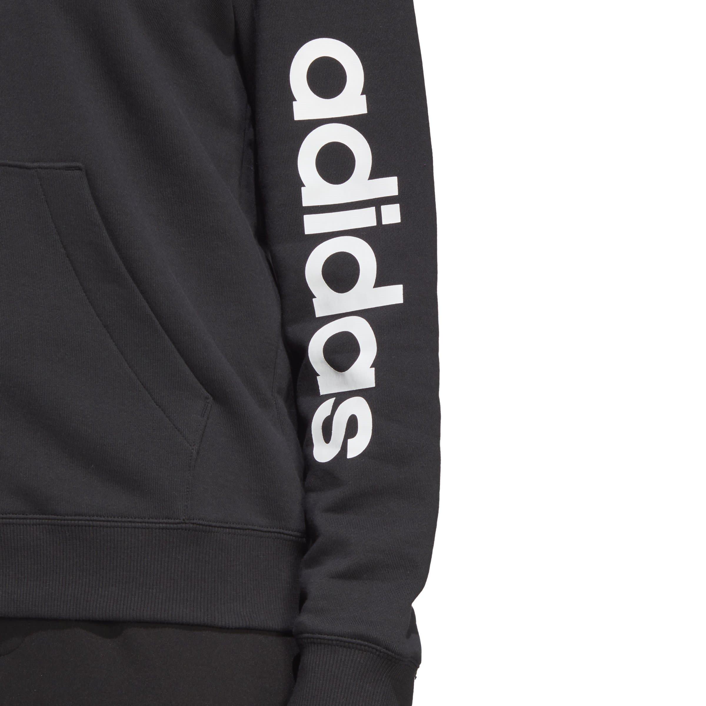 black/white - adidas - Essentials Linear Full Zip French Terry Hoodie Womens - 6
