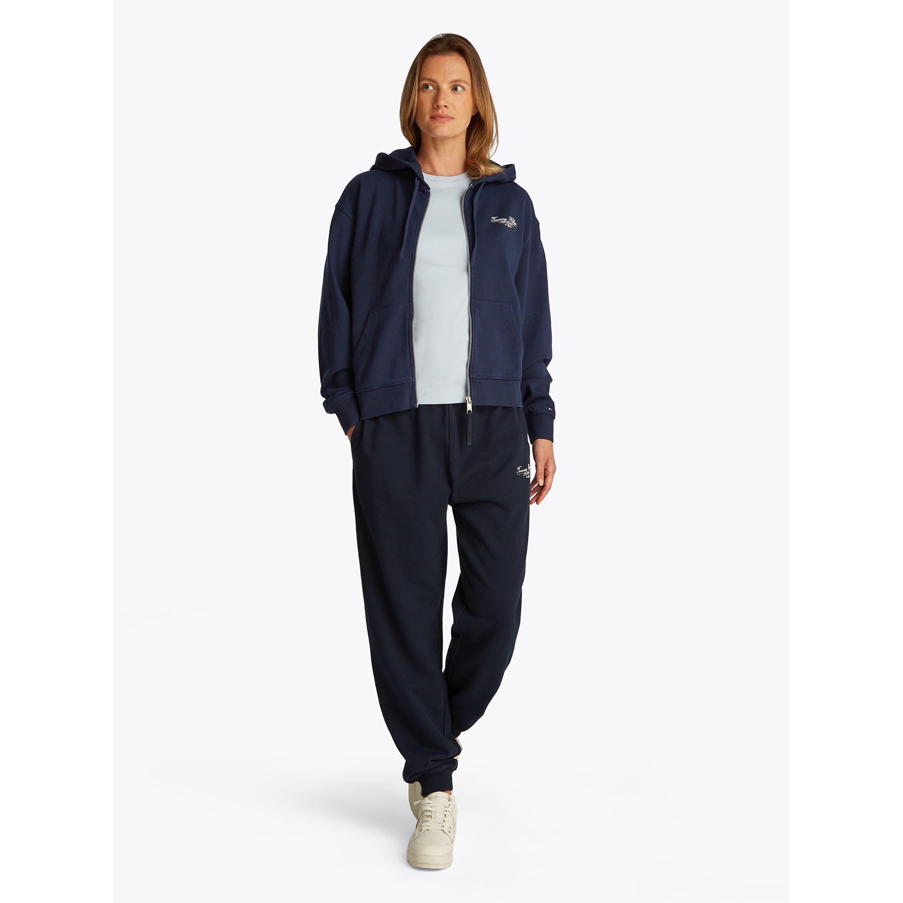Dark Night Navy - Tommy Hilfiger - Women's Regular Script Zip Hoodie - 3