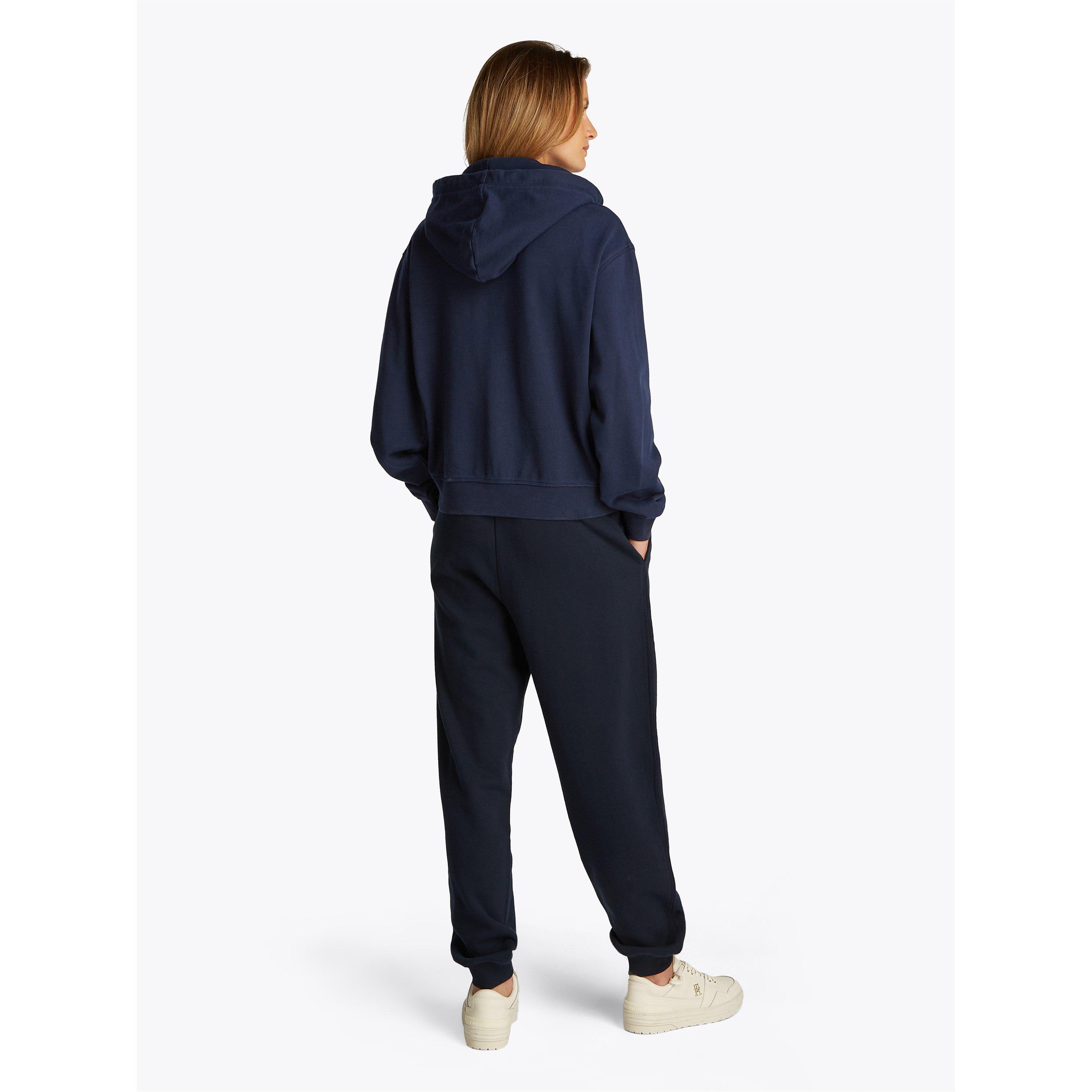 Dark Night Navy - Tommy Hilfiger - Women's Regular Script Zip Hoodie - 4