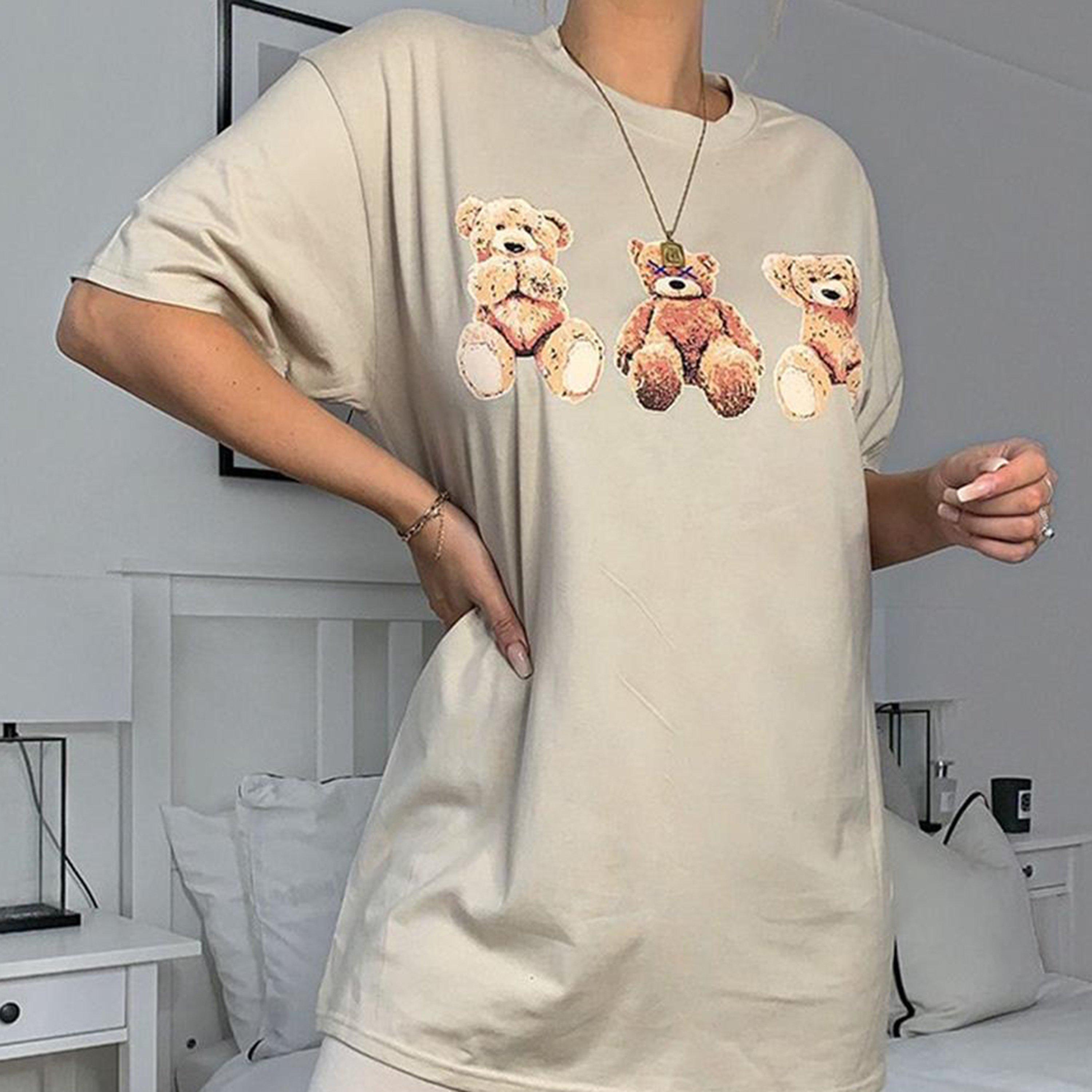Braun - I Saw It First - ISAWITFIRST Teddy Trio Graphic Oversized T-Shirt - 1