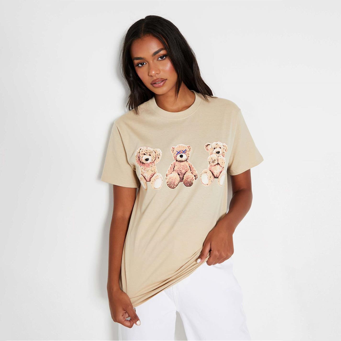 Braun - I Saw It First - ISAWITFIRST Teddy Trio Graphic Oversized T-Shirt - 2