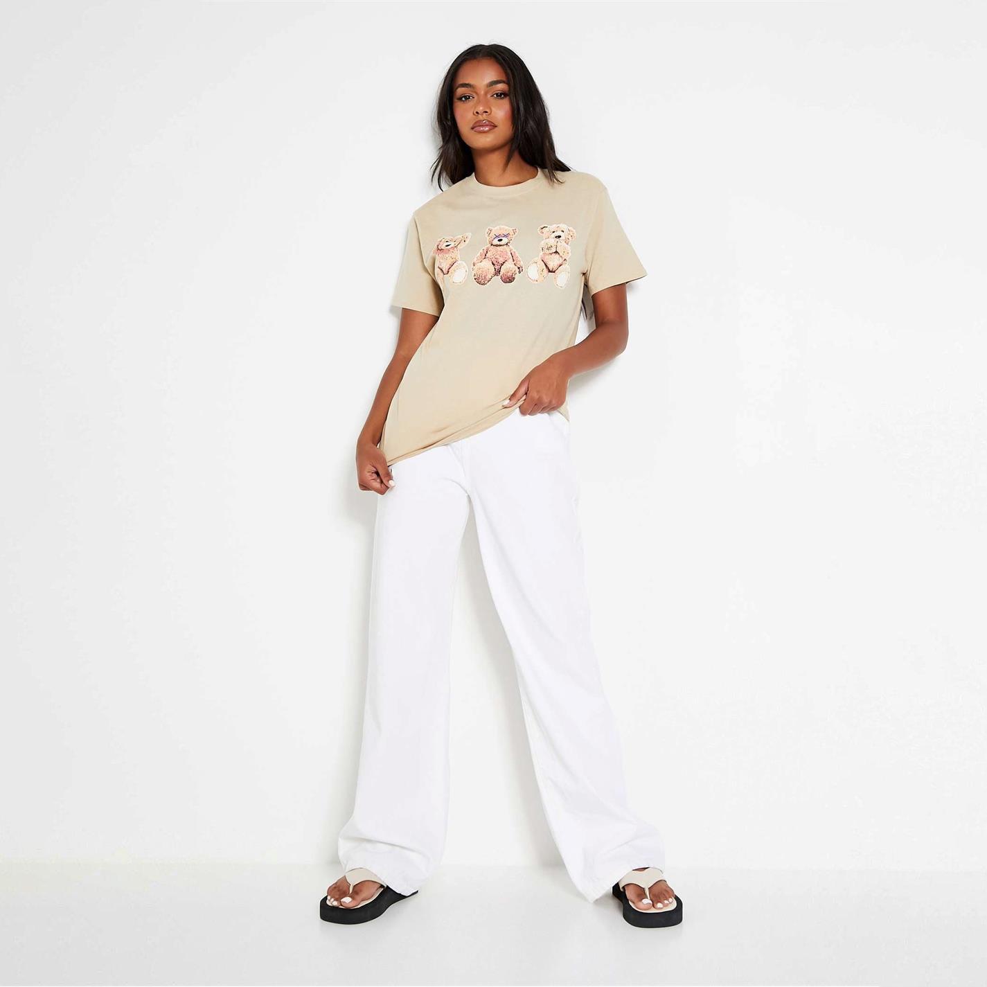 Braun - I Saw It First - ISAWITFIRST Teddy Trio Graphic Oversized T-Shirt - 3