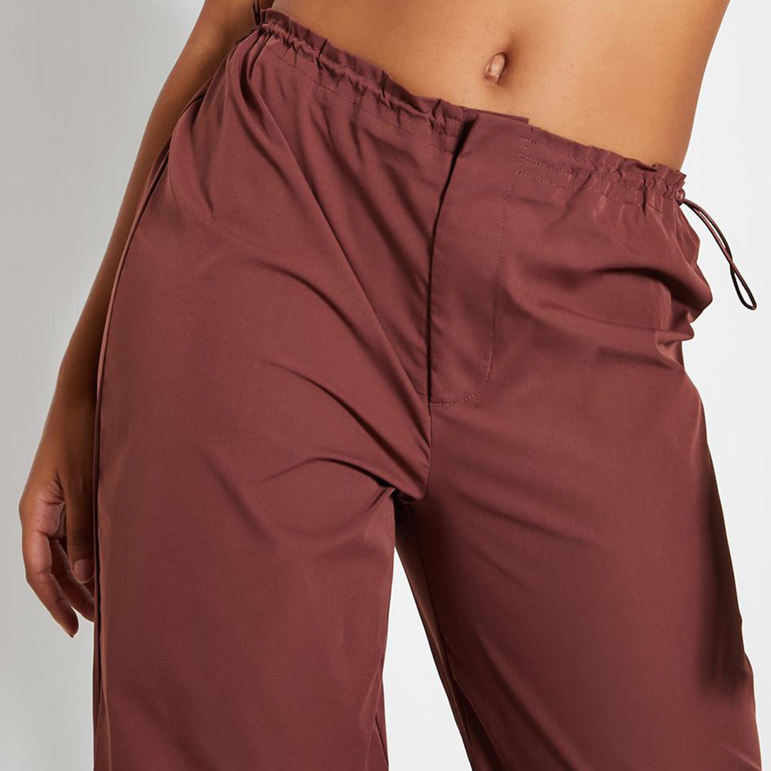 Chocolate - I Saw It First - ISAWITFIRST Toggle Waist Parachute Cargo Trousers - 5