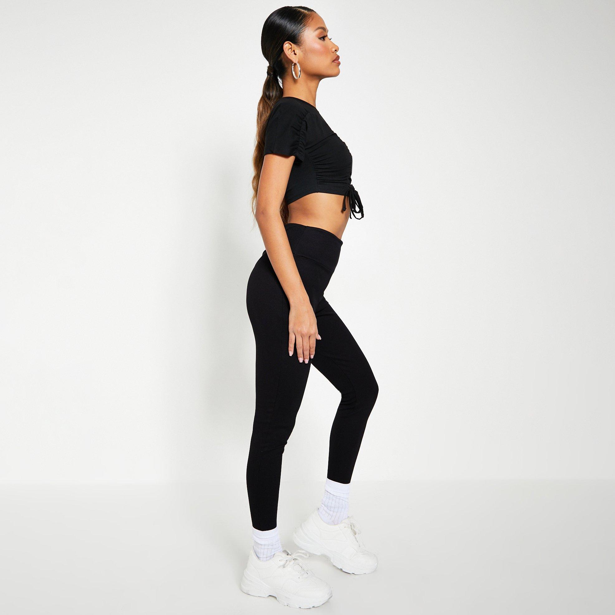 Black - I Saw It First - ISAWITFIRST Rib High Waisted Leggings - 2