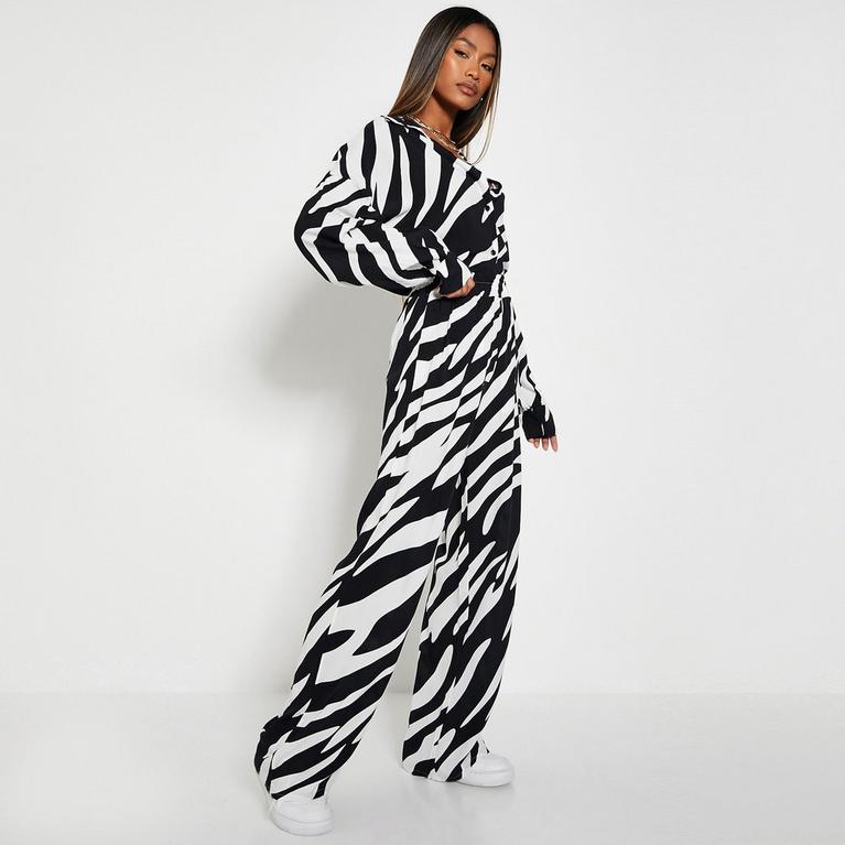 Tall Double Wrap Skater Dress - I Saw It First - ISAWITFIRST Zebra Print Wide Leg Trousers Co-Ord - 2