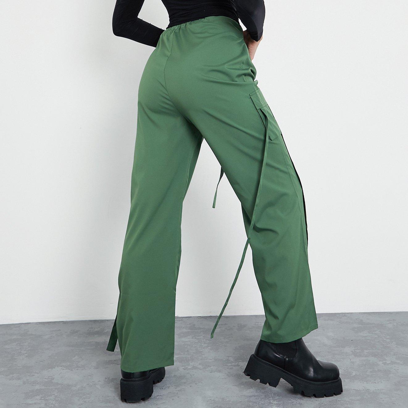 Caqui - I Saw It First - ISAWITFIRST Utility Pocket Wide Leg Trousers - 2