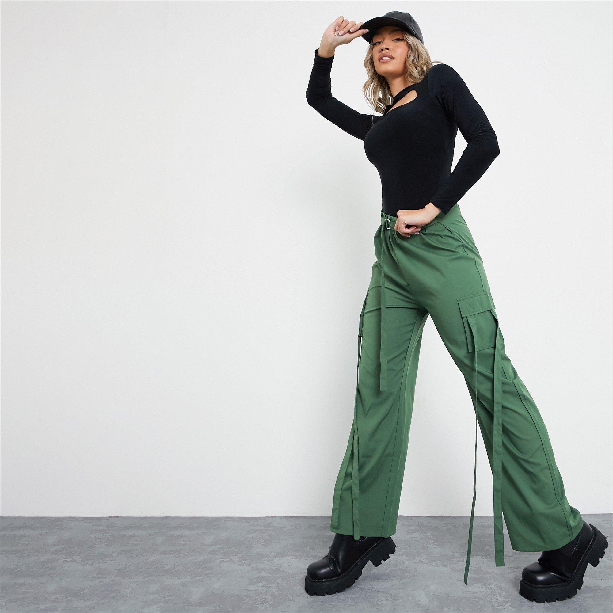 Caqui - I Saw It First - ISAWITFIRST Utility Pocket Wide Leg Trousers - 3