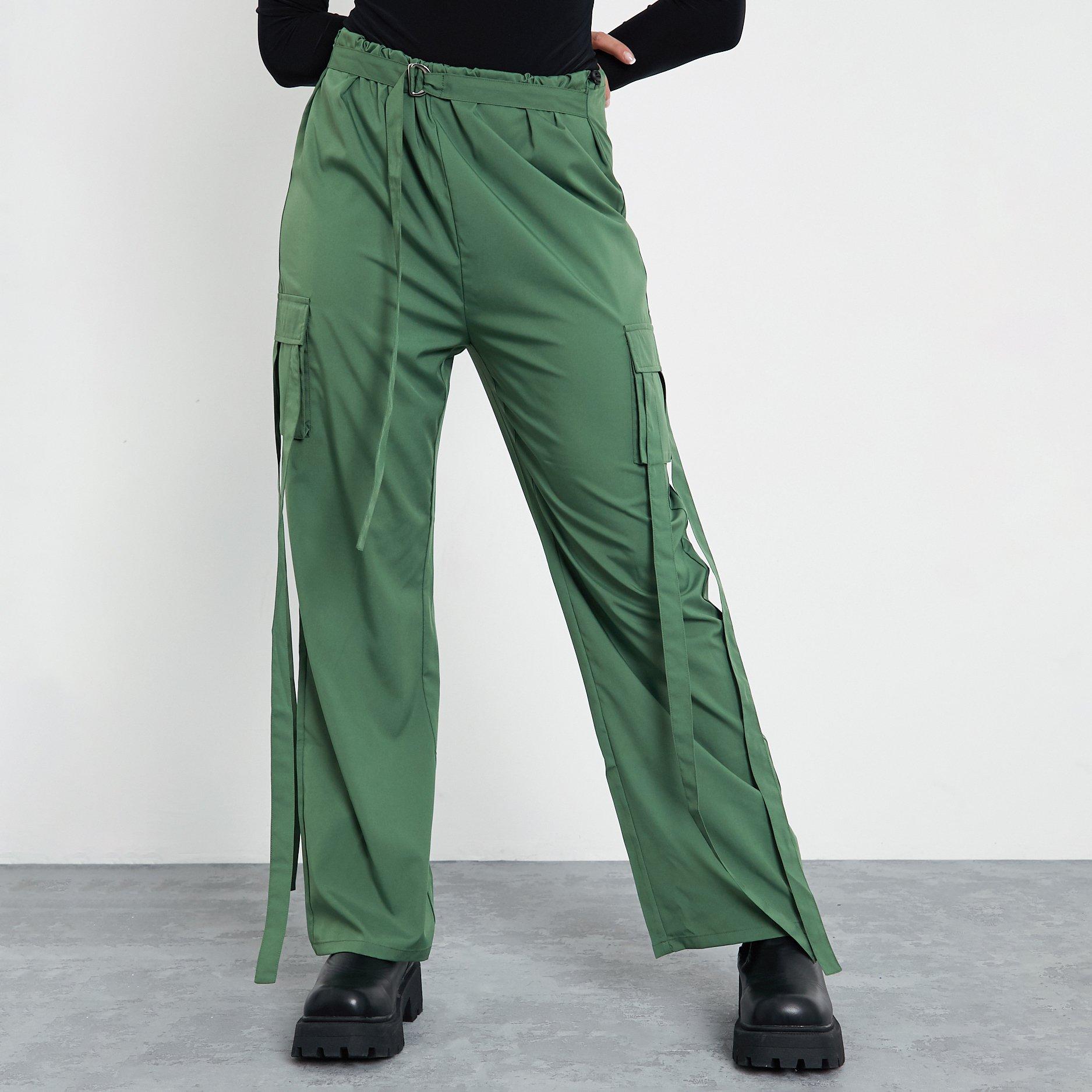 Caqui - I Saw It First - ISAWITFIRST Utility Pocket Wide Leg Trousers - 4