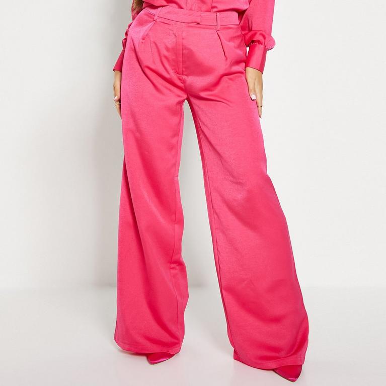 Rose vif - I Saw It First - ISAWITFIRST Wide Leg Tailored Trousers - 4