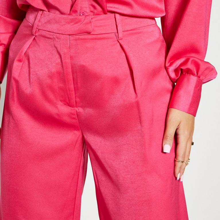 Rose vif - I Saw It First - ISAWITFIRST Wide Leg Tailored Trousers - 5
