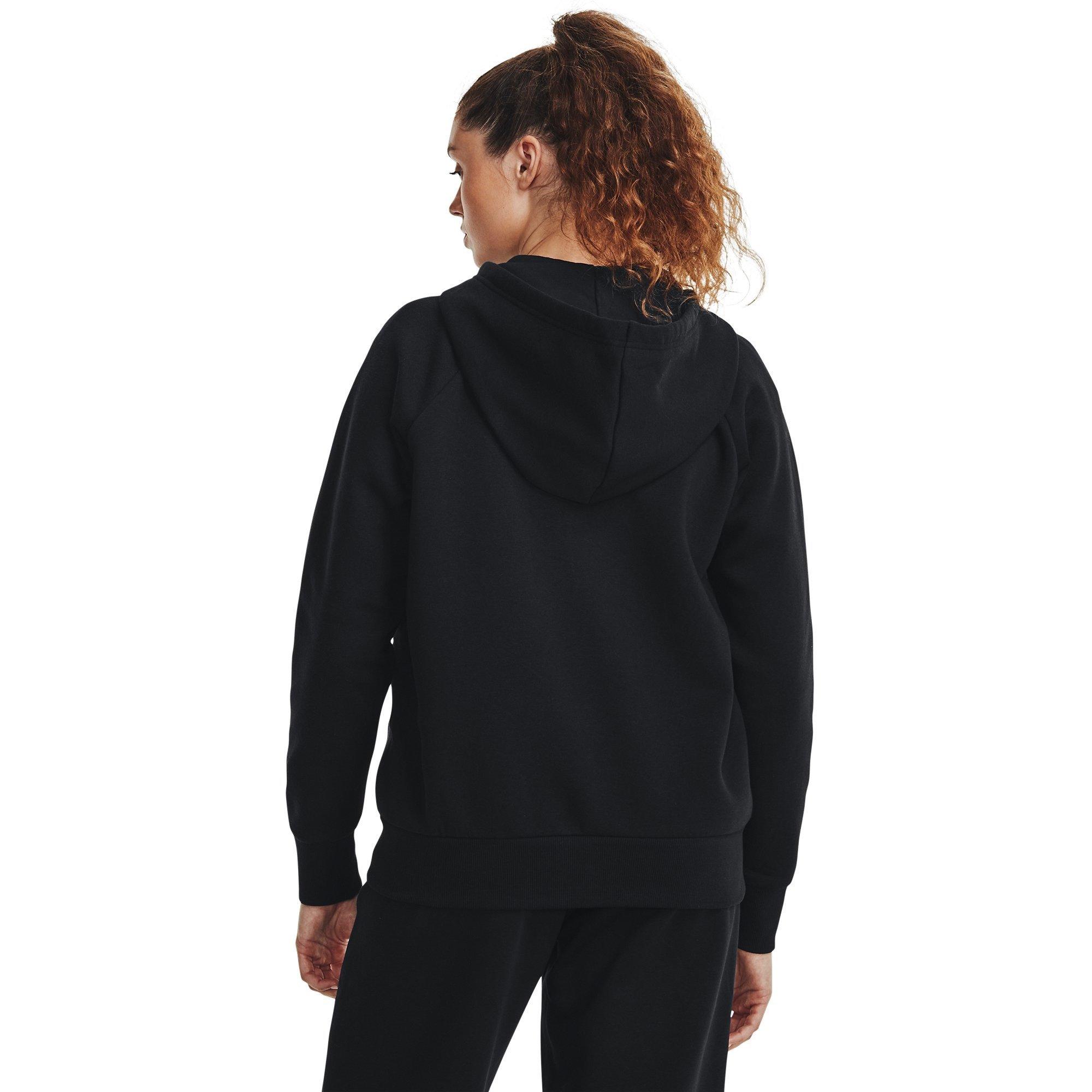 Black/White - Under Armour - Rival Fleece Full-Zip Hoodie Womens - 3