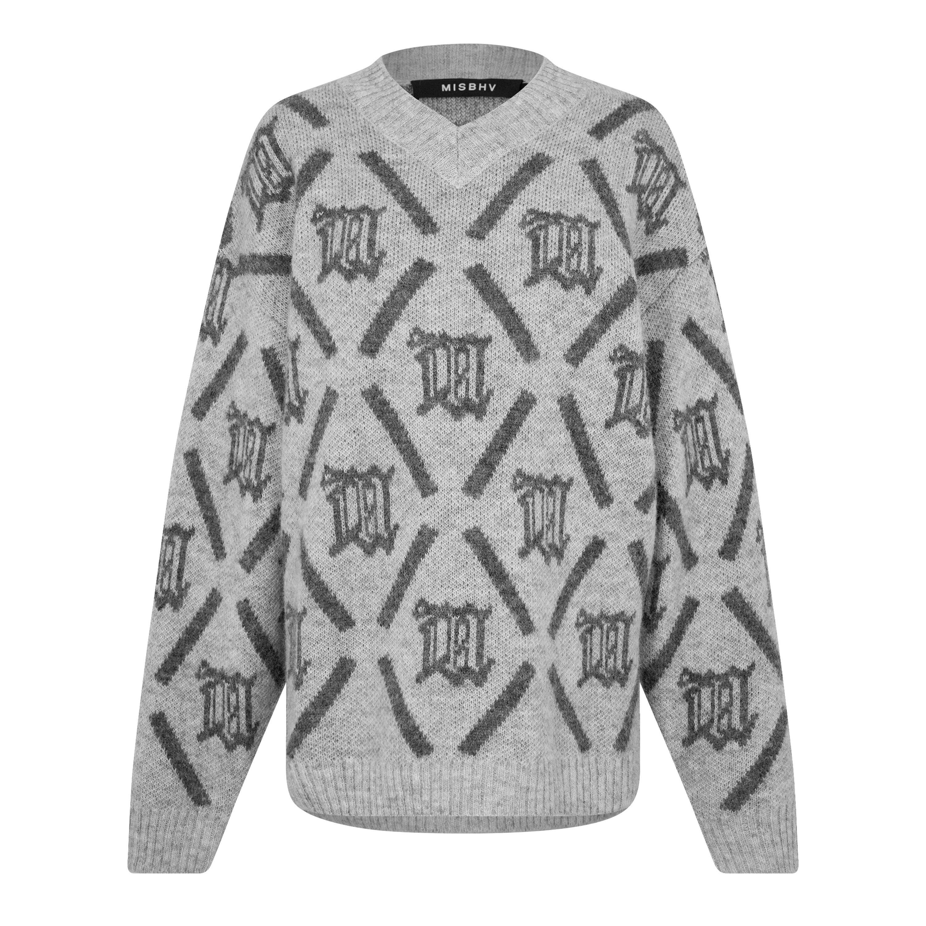 Perfect Grey - MISBHV - Women's Argyle Intarsia Knitted Top - 5