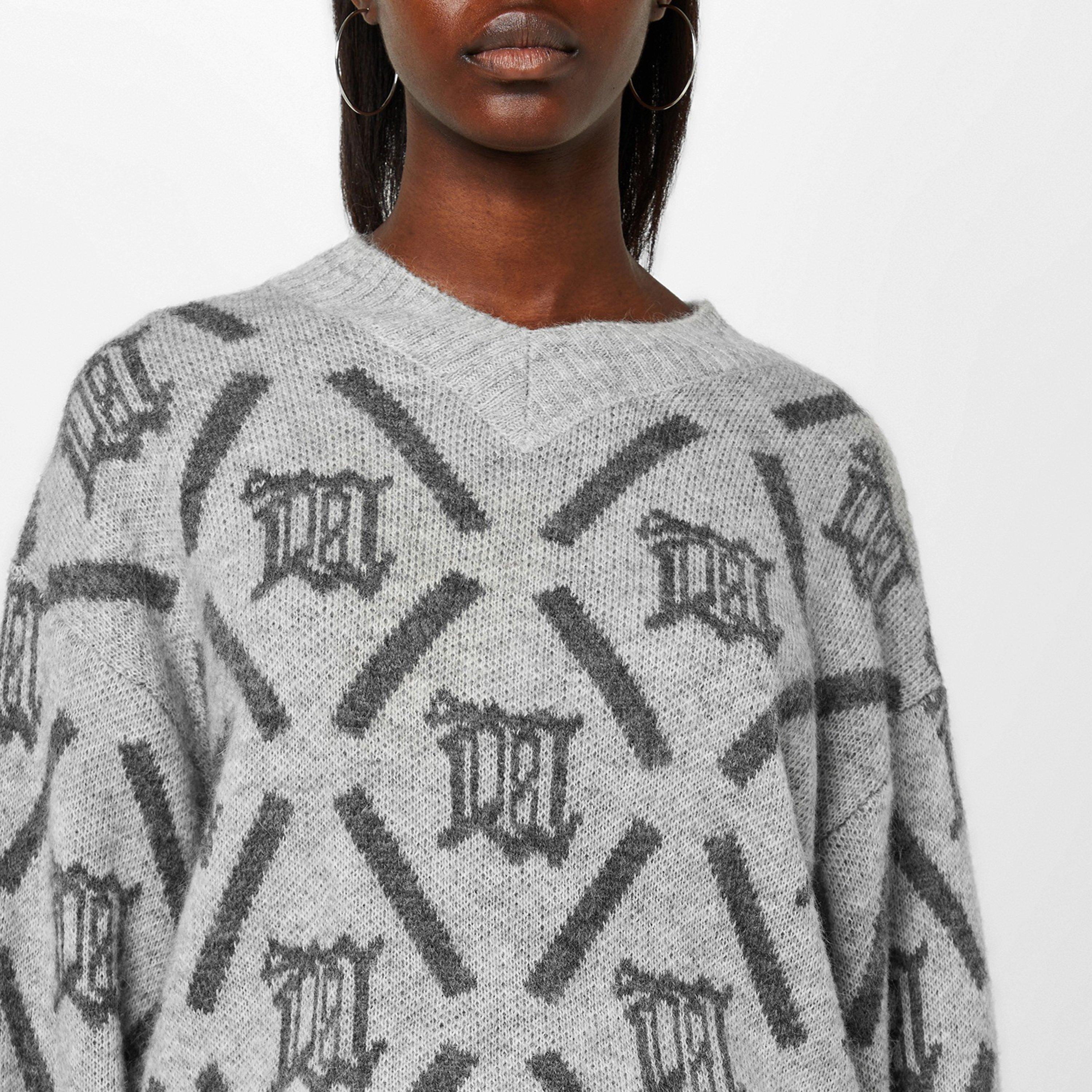 Perfect Grey - MISBHV - Women's Argyle Intarsia Knitted Top - 3