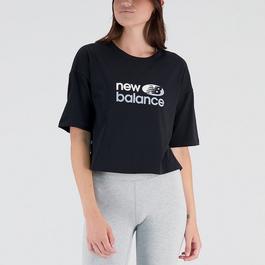 New Balance Essentials Reimagined Dual Colored Jersey Womens Boxy T Shirt