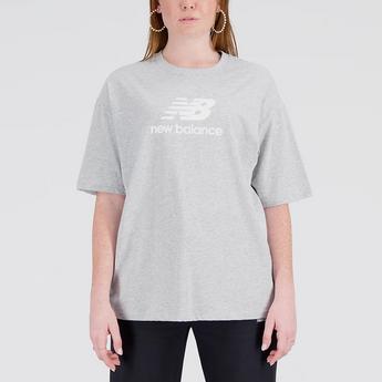 New Balance Essentials Stacked Logo Womens Oversized T Shirt