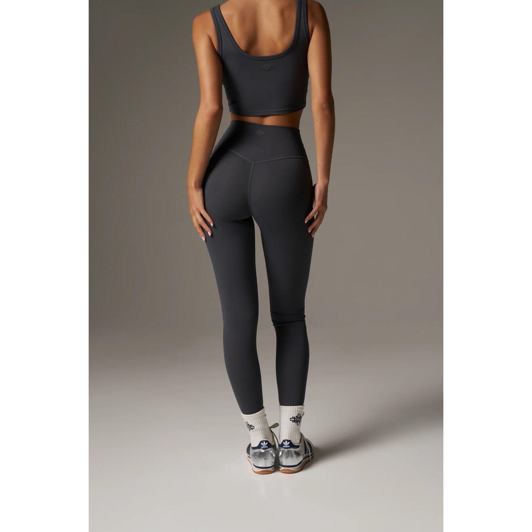 Midnight Grey - The Couture Club - Womens Sculpting Stretch Crossover Leggings - 4