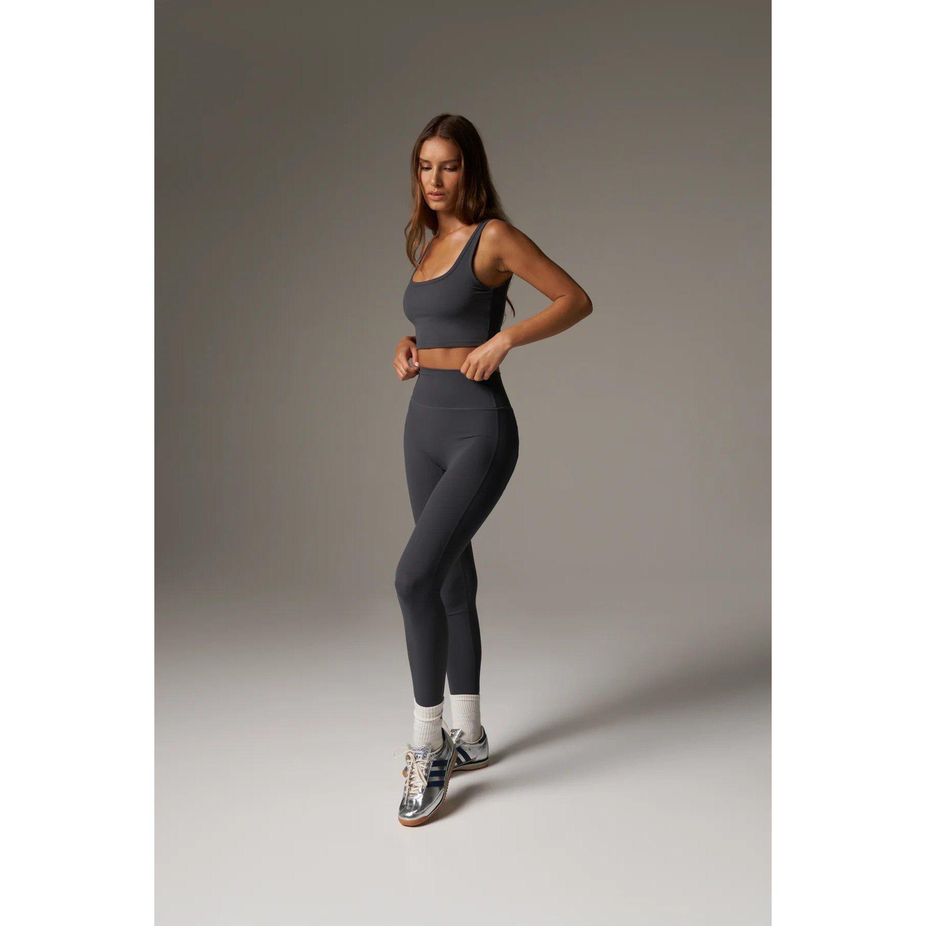 Midnight Grey - The Couture Club - Womens Sculpting Stretch Crossover Leggings - 6