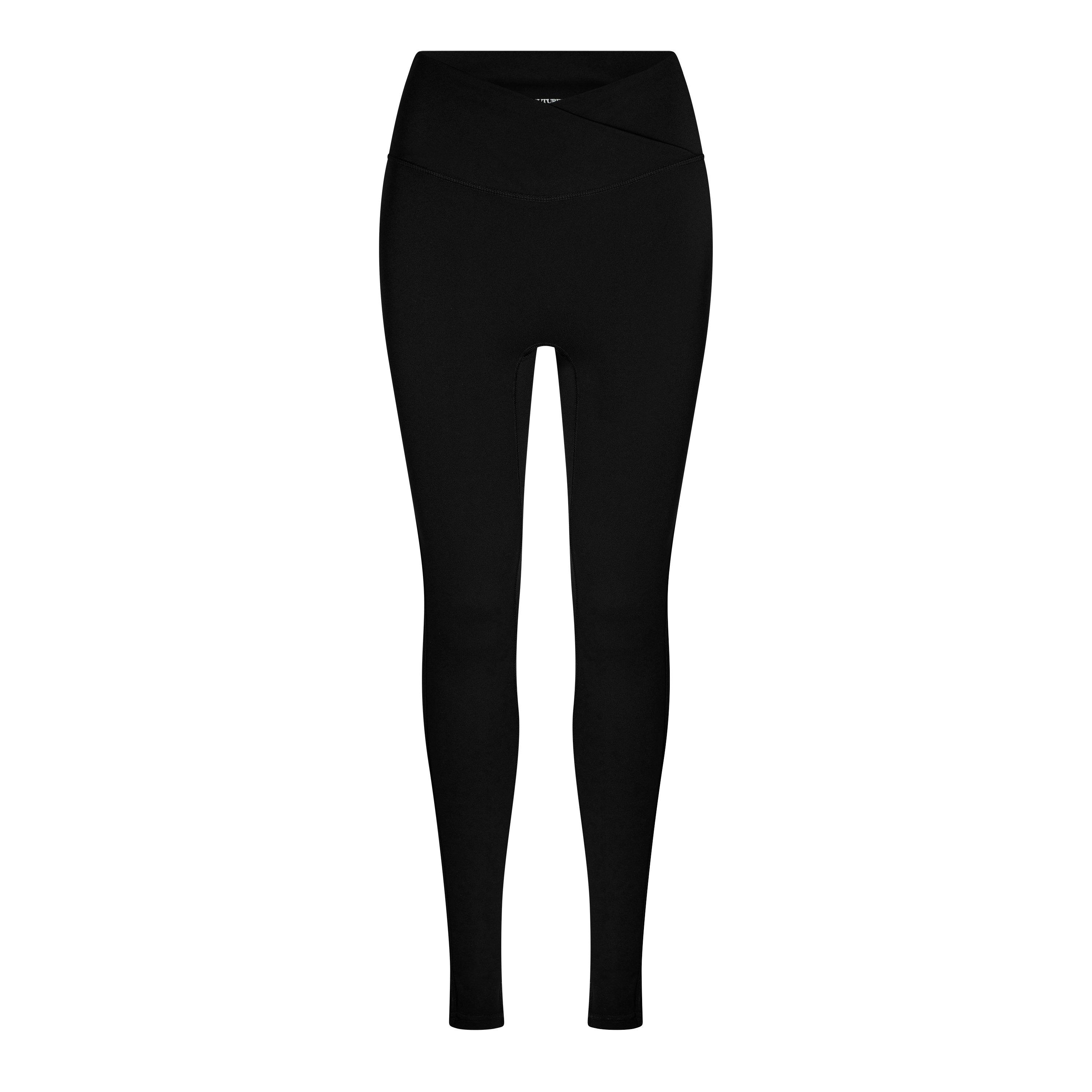 Black - The Couture Club - Womens Sculpting Stretch Crossover Leggings - 1