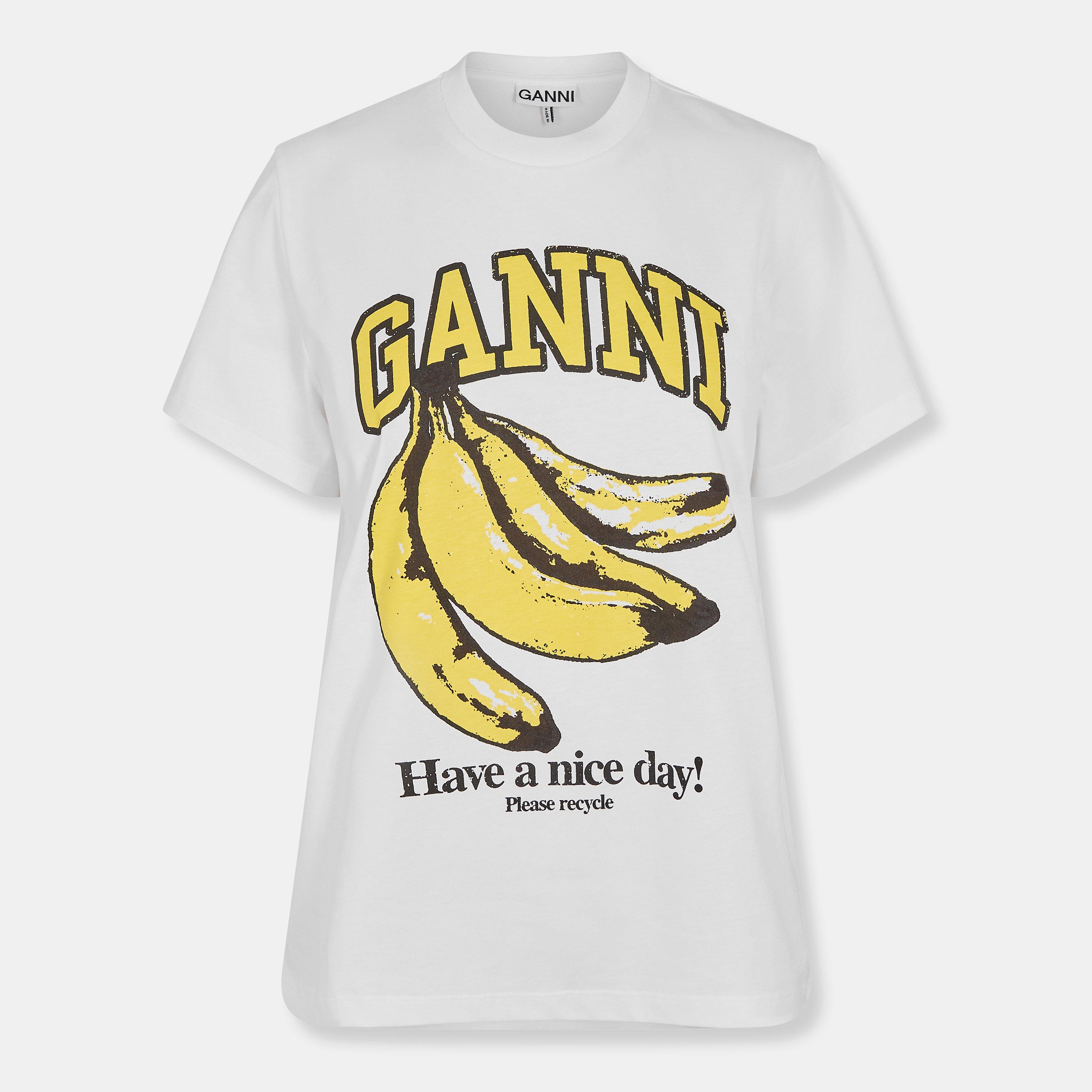 Ganni Womens Graphic T-shirt In Bananas