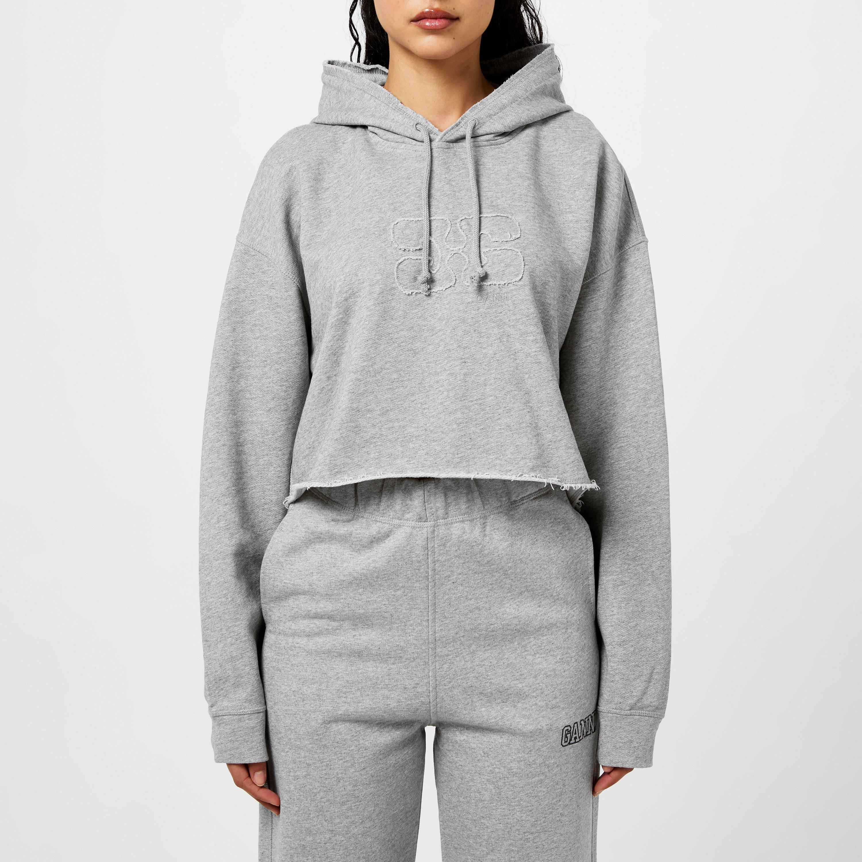 Paloma Melange - Ganni - Women's Cropped Hoodie - 1