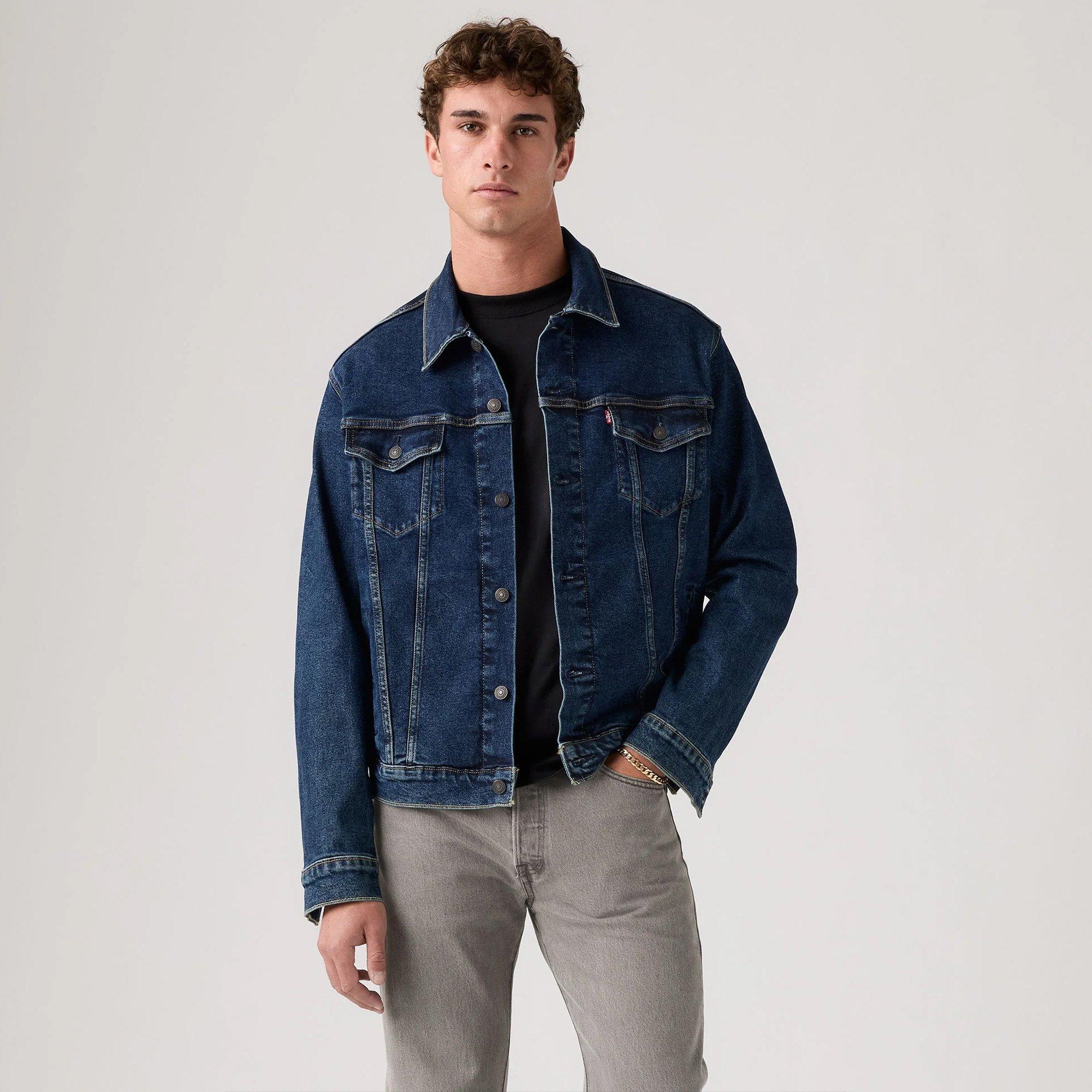 Dark Indigo - Levis - Men's Trucker Cotton Long Sleeve Denim Jacket - 4