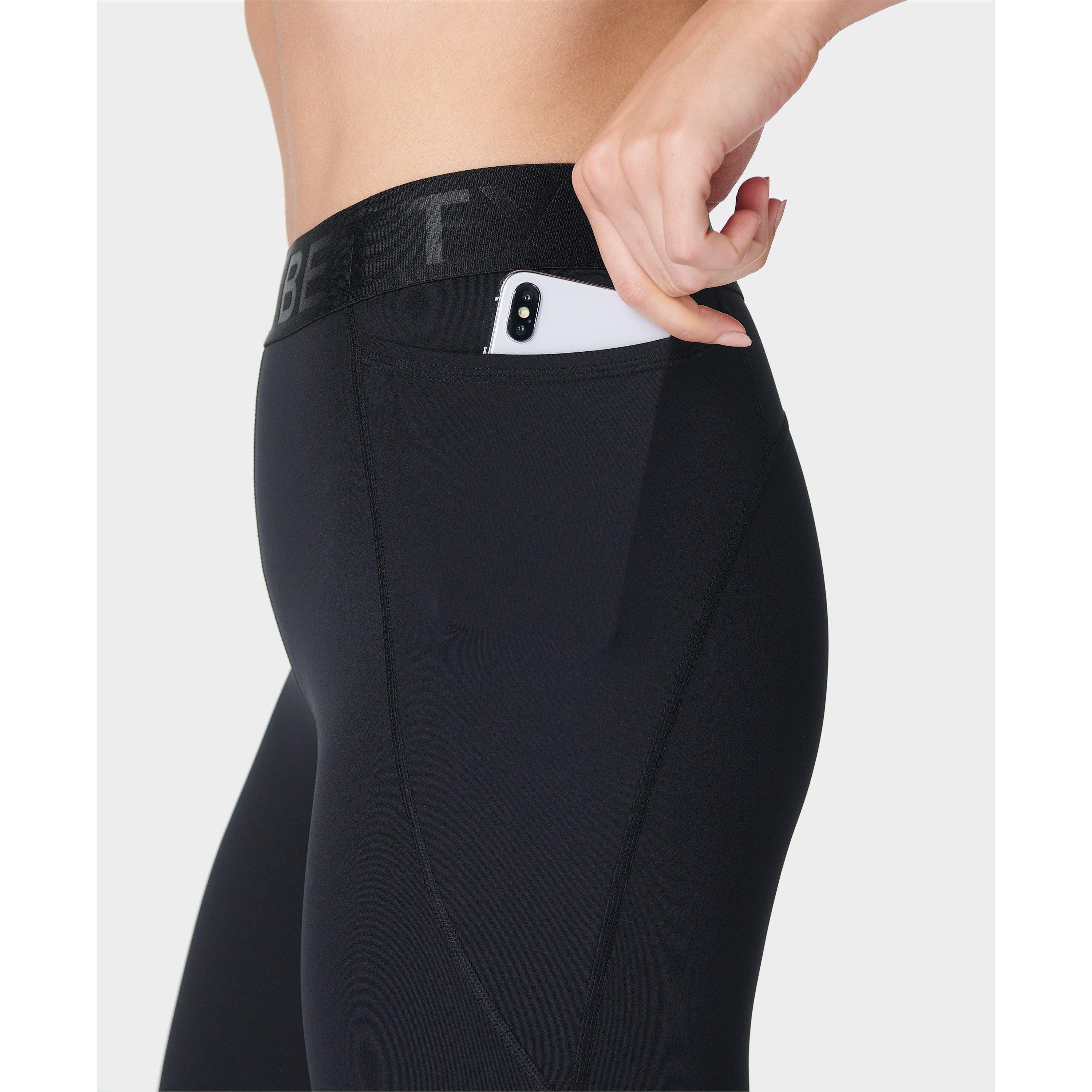 black - Sweaty Betty - Women's 7/8 Elastic Waist Logo Leggings - 2