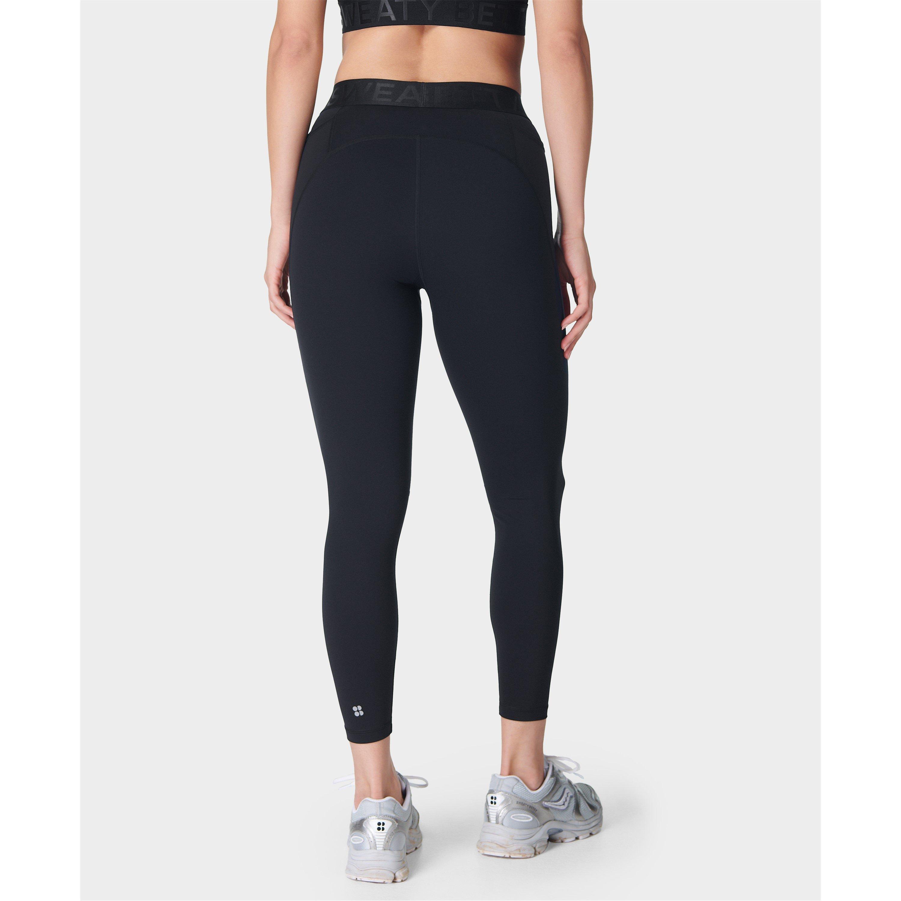 black - Sweaty Betty - Women's 7/8 Elastic Waist Logo Leggings - 3
