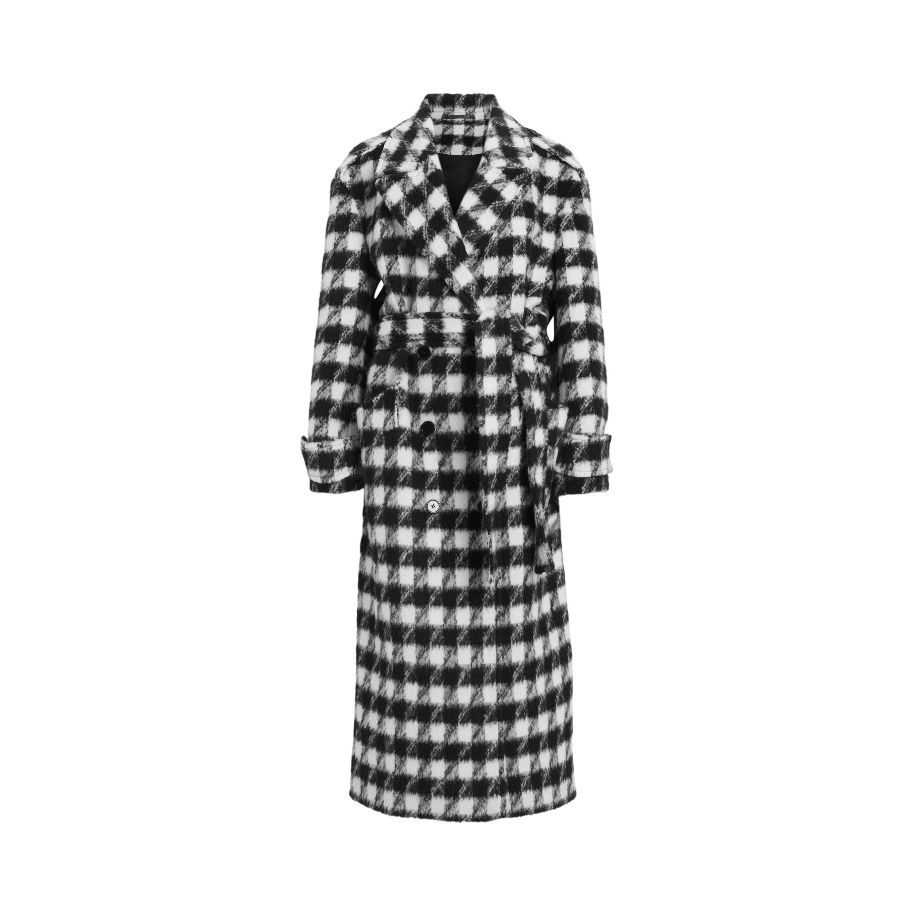 AllSaints Women's Haithe Brushed Checked Belted Overcoat