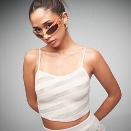 Missguided Co Ord Cami Crochet Knit Crop Top