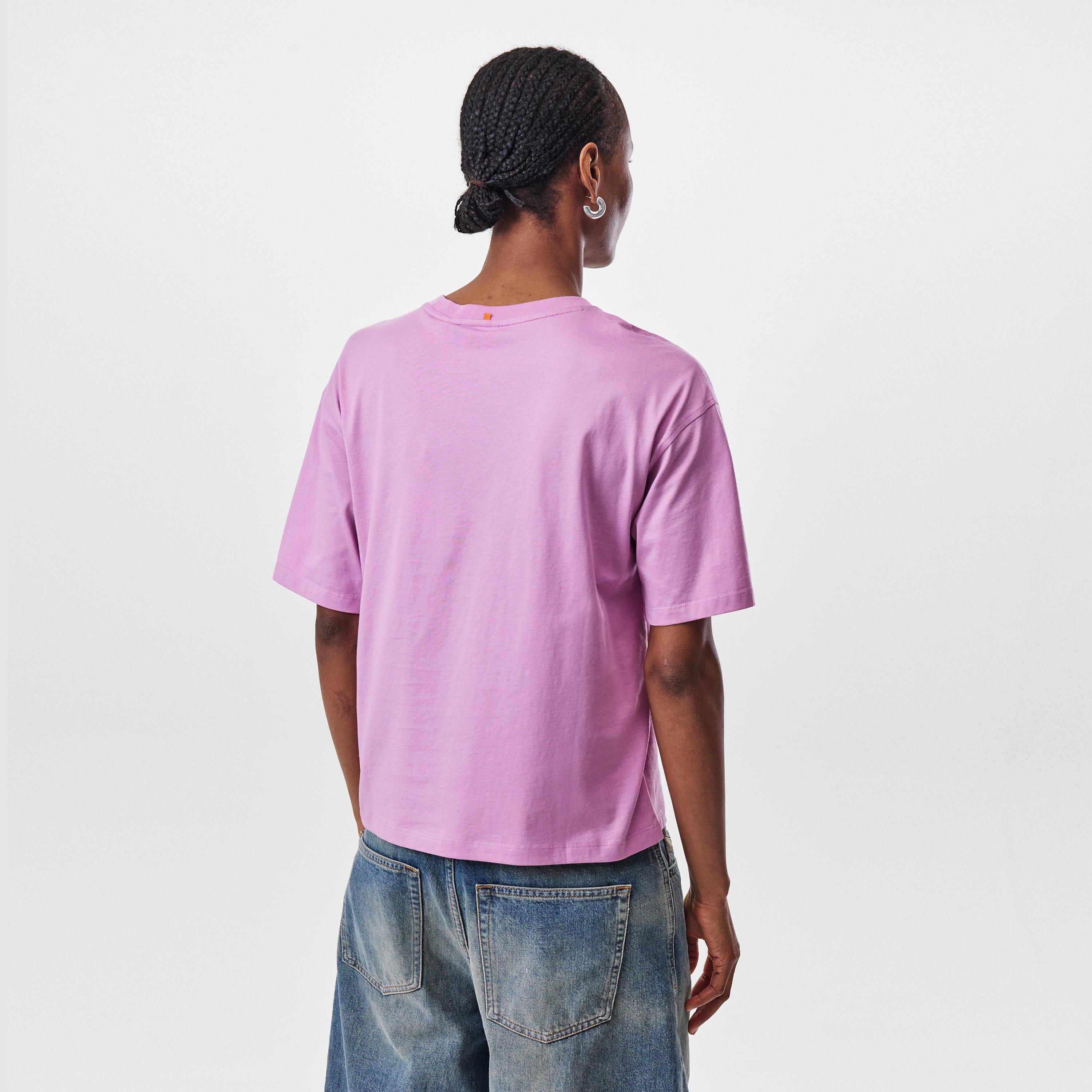 Light Pink 680 - Boss - Women's Shiny Logo T-Shirt with Centre Logo - 4