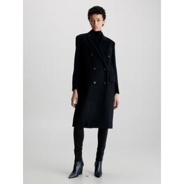 Calvin Klein Melton Wool Double Breasted Coat