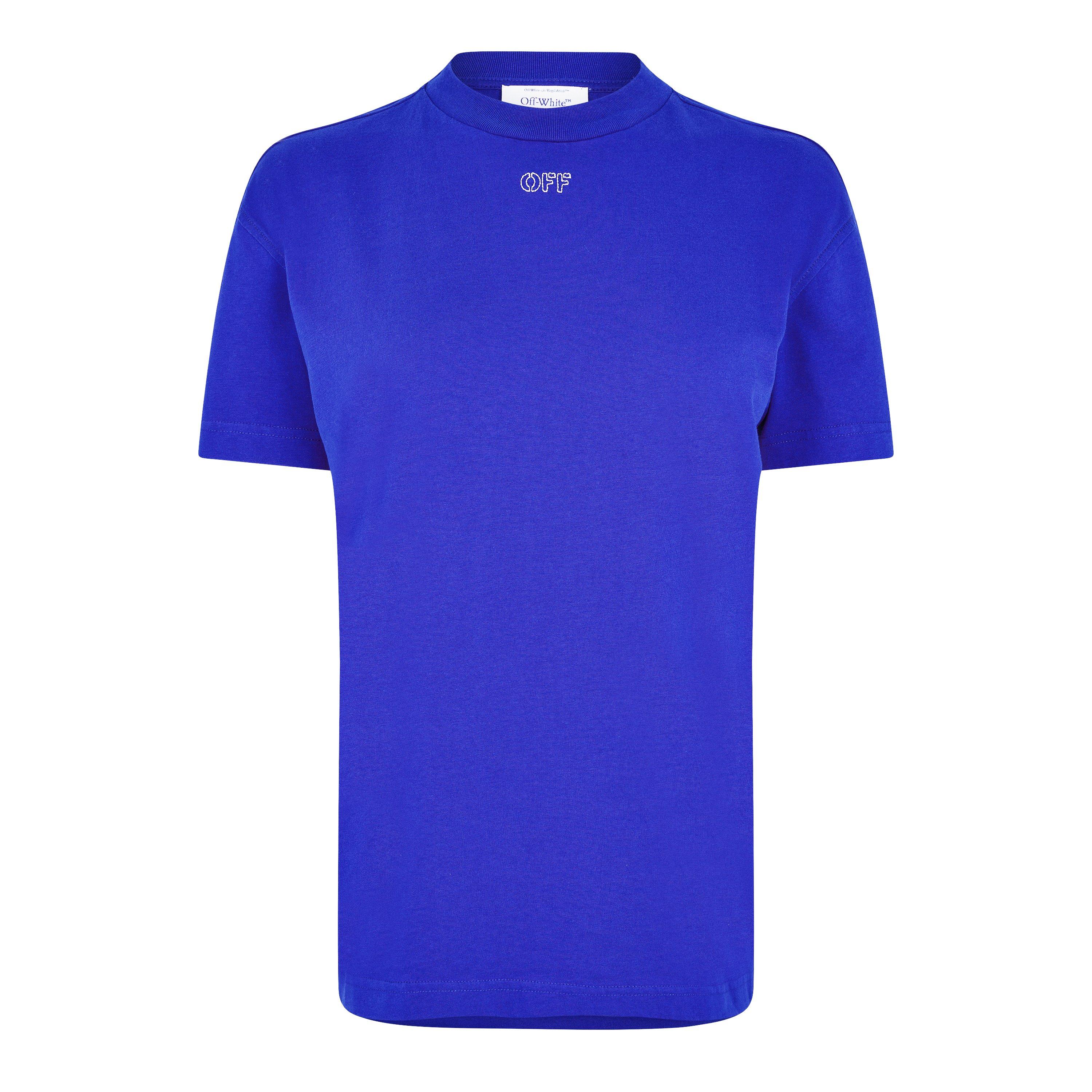 Blue 4501 - Off White - Women's Embroidered Arrow Design T-Shirt - 5