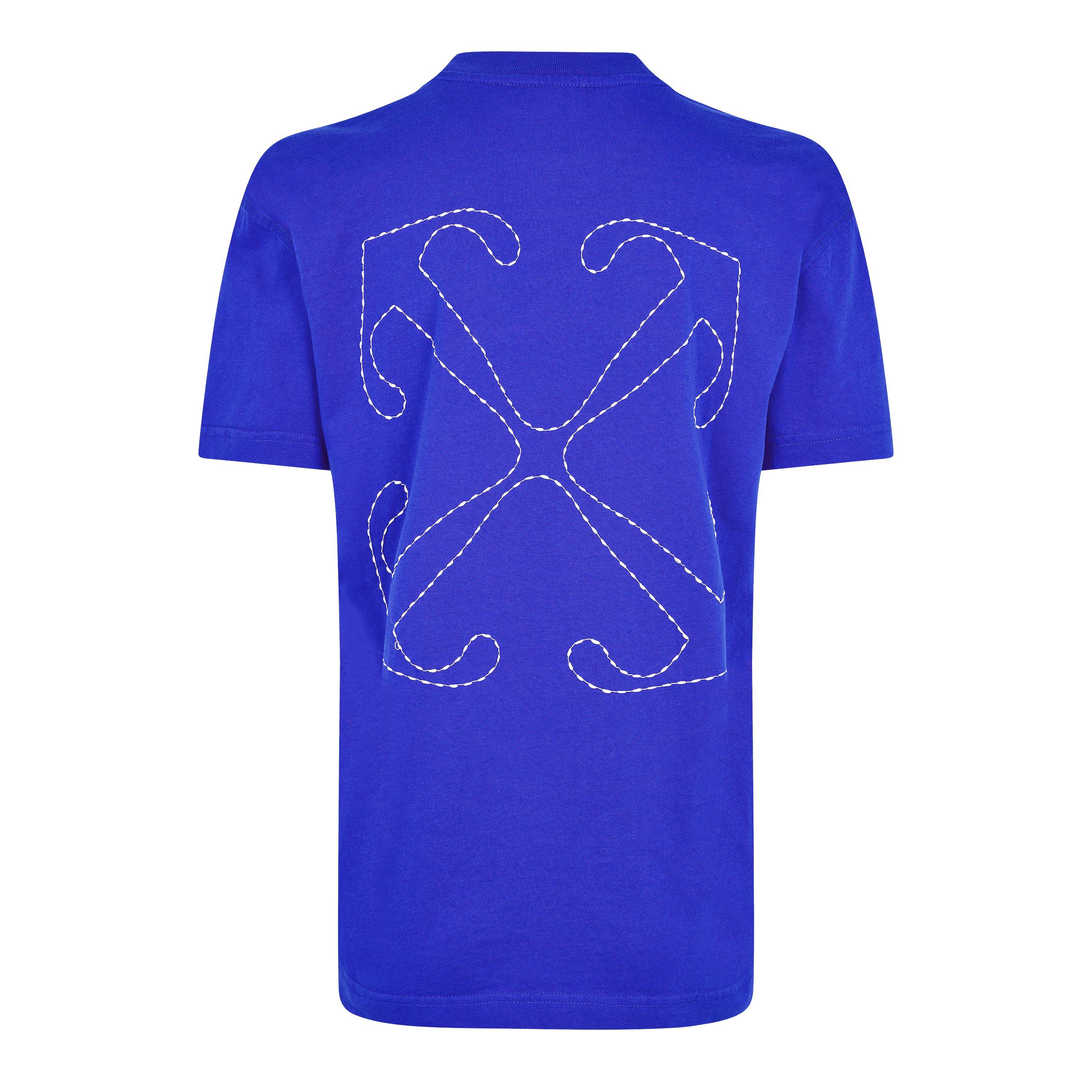 Blue 4501 - Off White - Women's Embroidered Arrow Design T-Shirt - 6