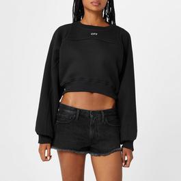 Off White Stamp Cropped Crew Sweater