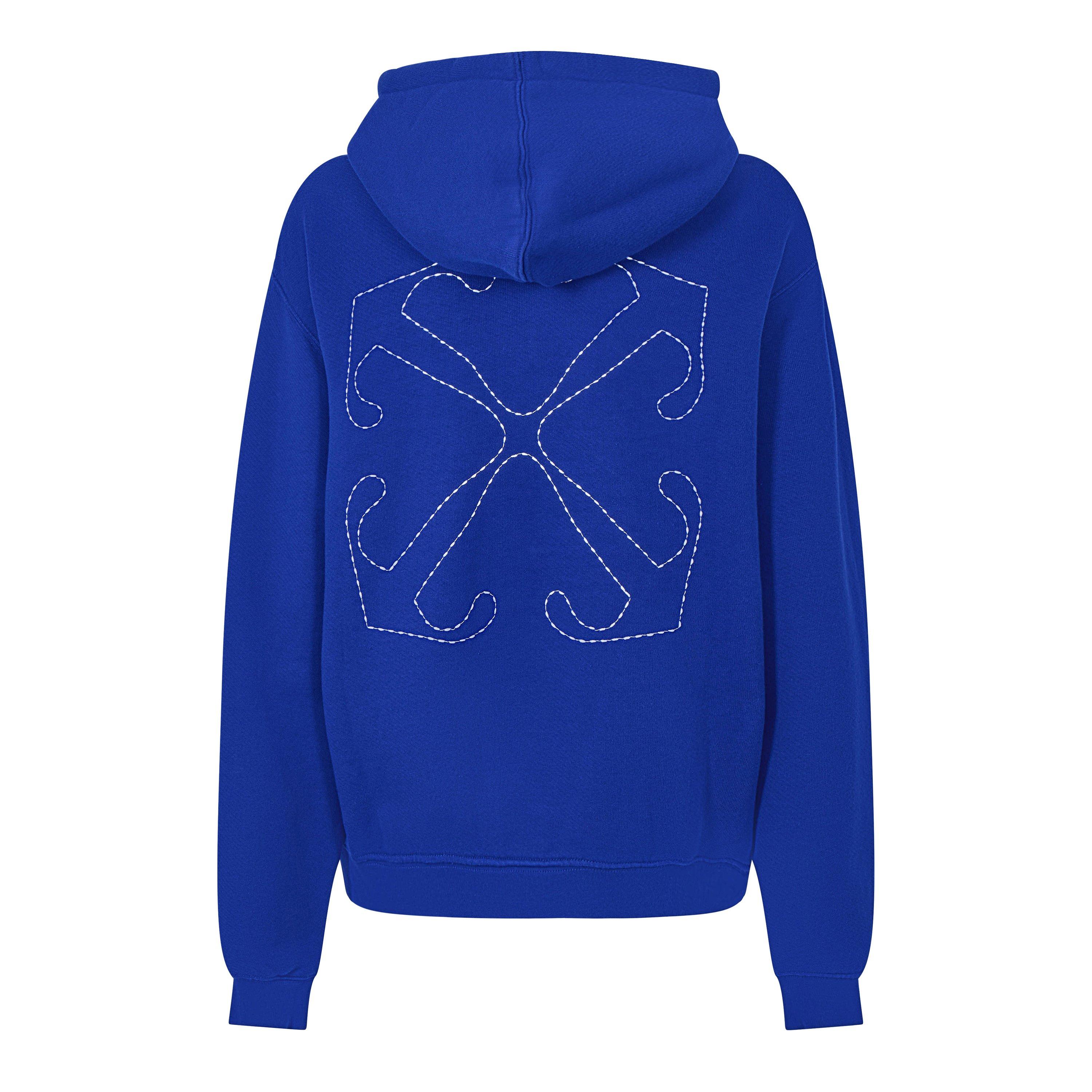 Blu - Off White - Women's Embroidered Arrow Design Hoodie - 2