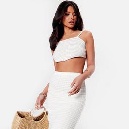 I Saw It First Pointed Hem Knitted Crop Top Co-Ord