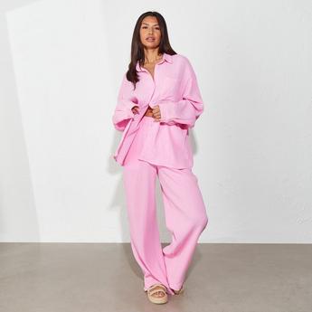 I Saw It First ISAWITFIRST Textured Wide Leg Trousers Co-Ord