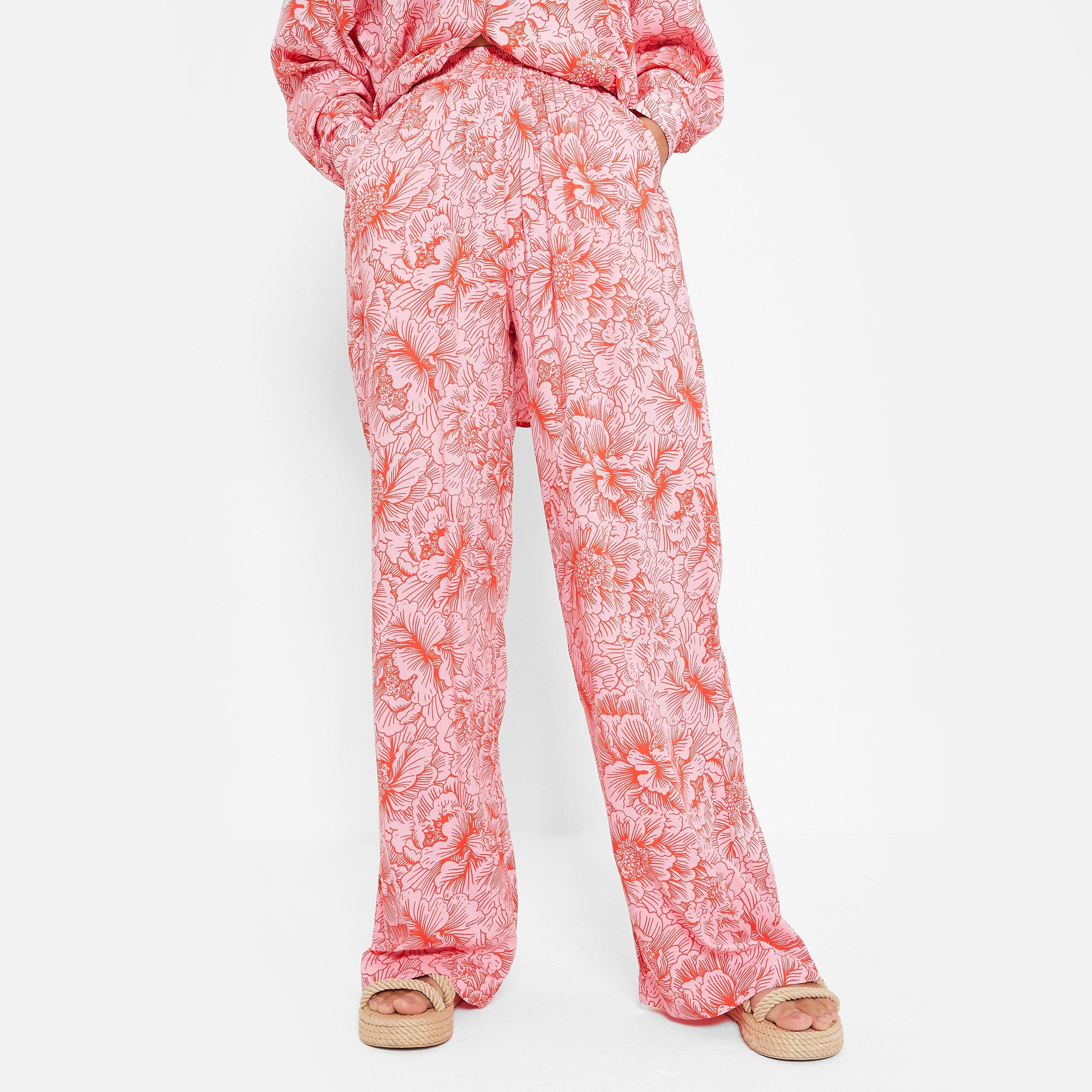 RØD BLOMSTERPRINT - I Saw It First - Co Ord Woven Wide Leg Trousers - 3