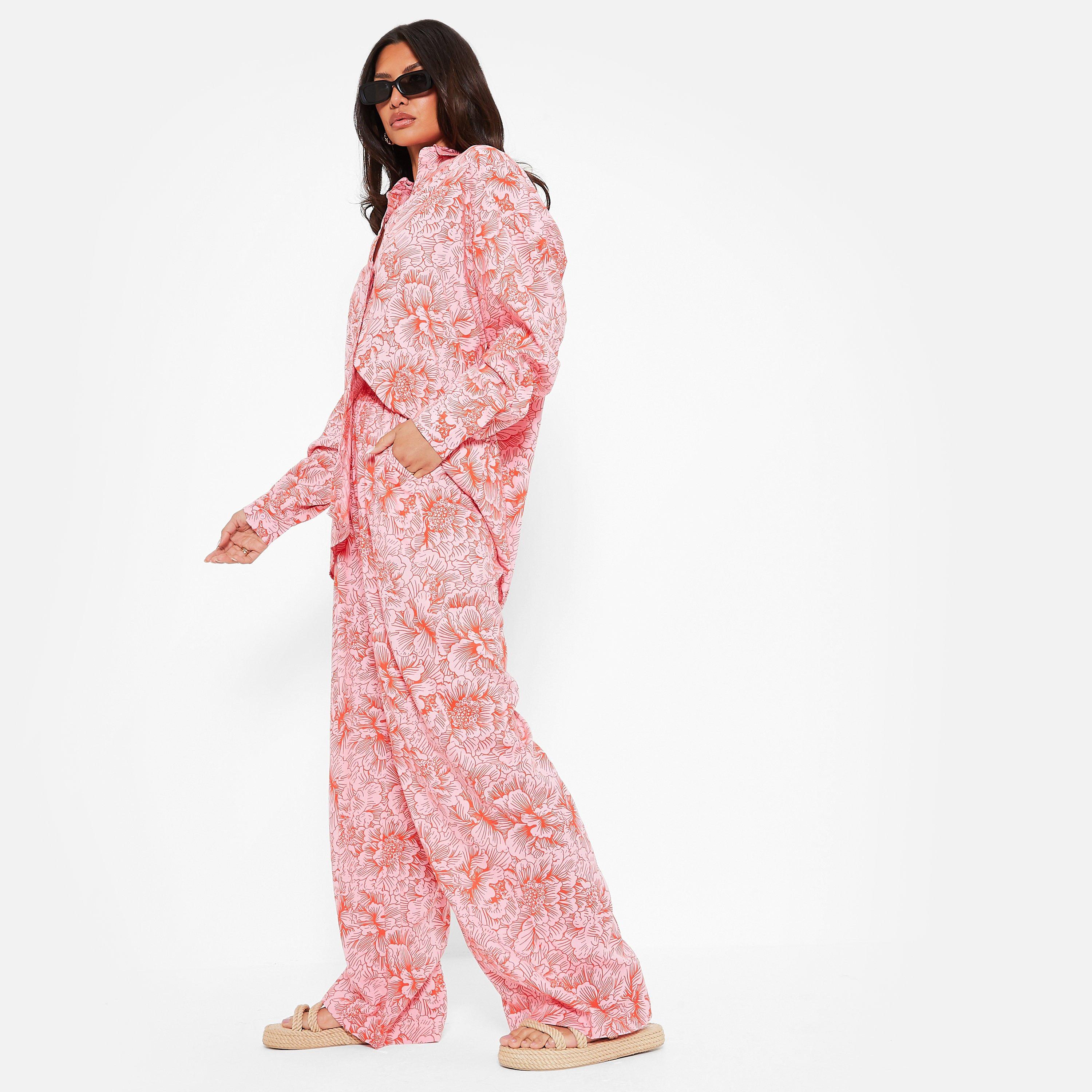 RØD BLOMSTERPRINT - I Saw It First - Co Ord Woven Wide Leg Trousers - 4