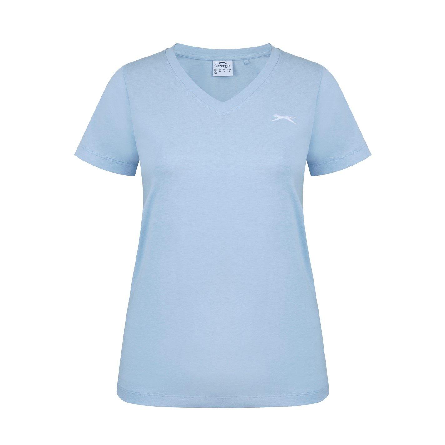 Slazenger Women's V Neck Tee Shirt - Light Blue - 18 (46)